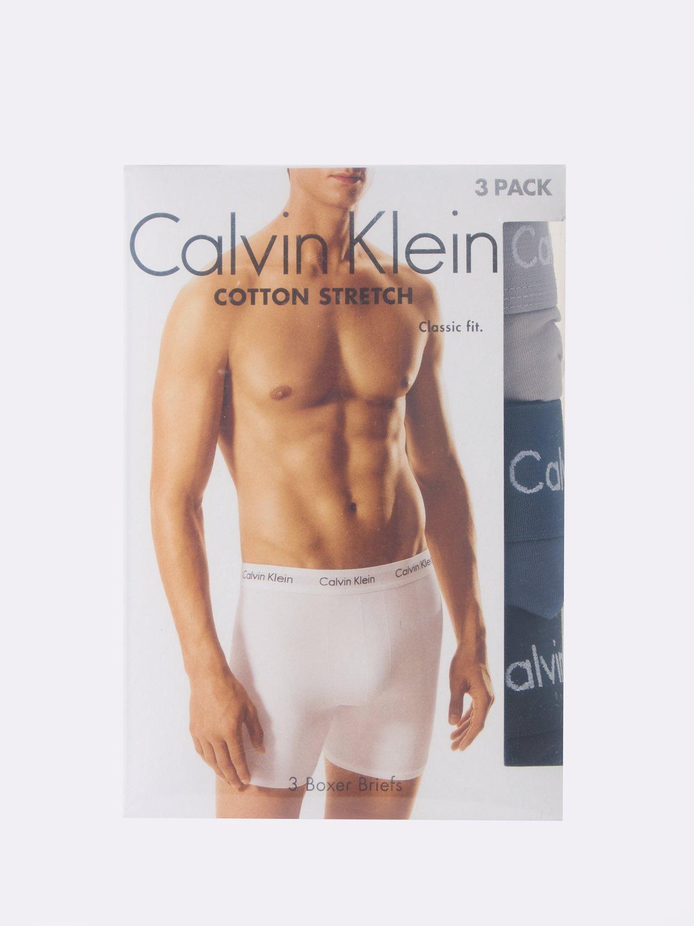 Calvin Klein 3 Pack Cotton Stretch Boxer Briefs Assorted Very