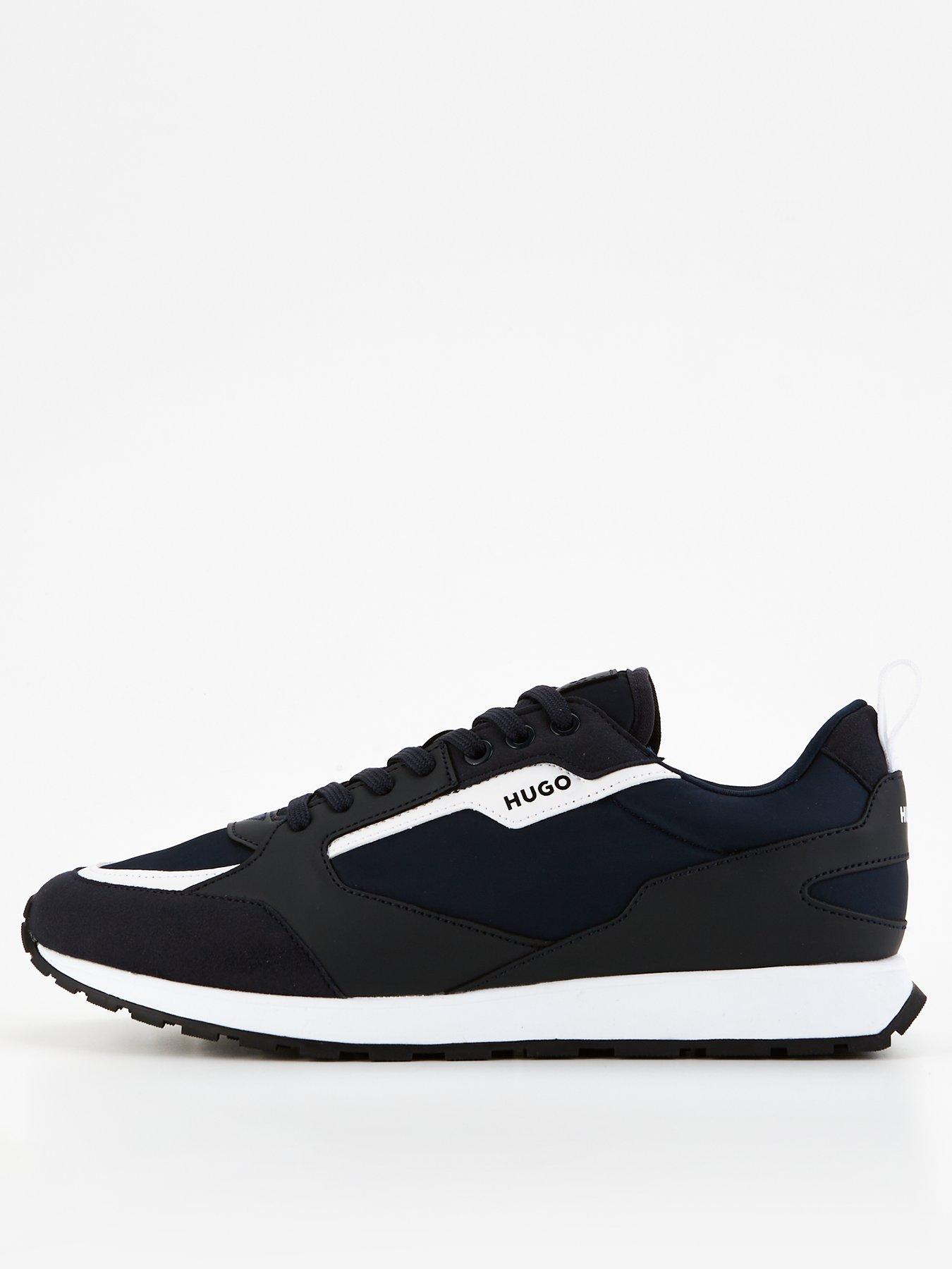 HUGO Icelin Nylon/leather Lace Runner - Dark Blue