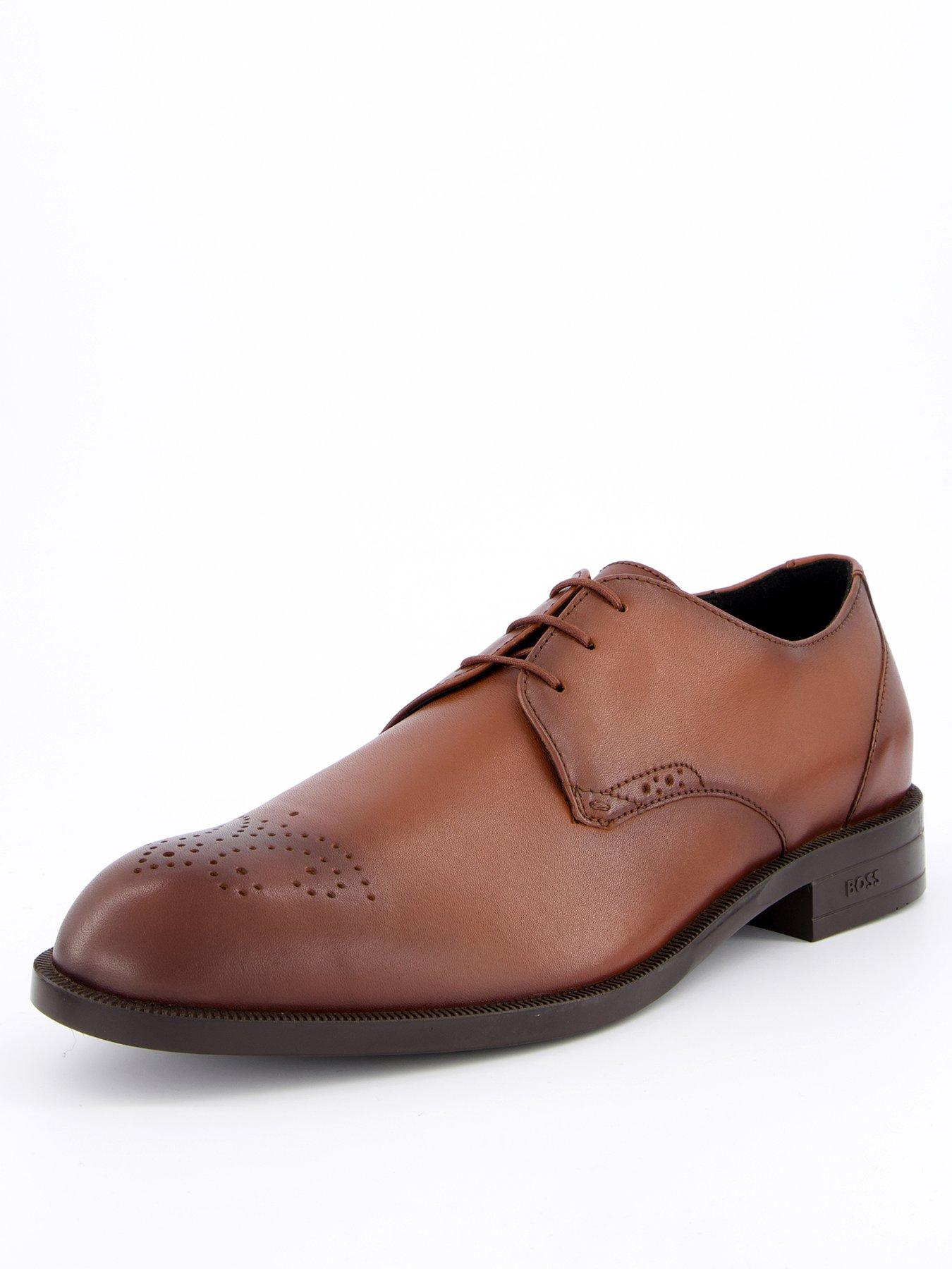 Image 2 of 7 of BOSS Tayil Brogue Cap Derby Lace Shoes - Brown