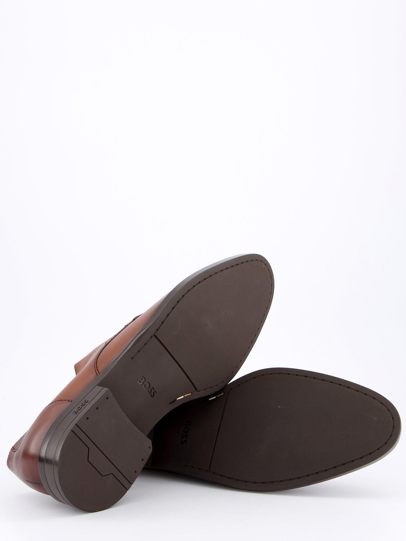 Image 4 of 7 of BOSS Tayil Brogue Cap Derby Lace Shoes - Brown