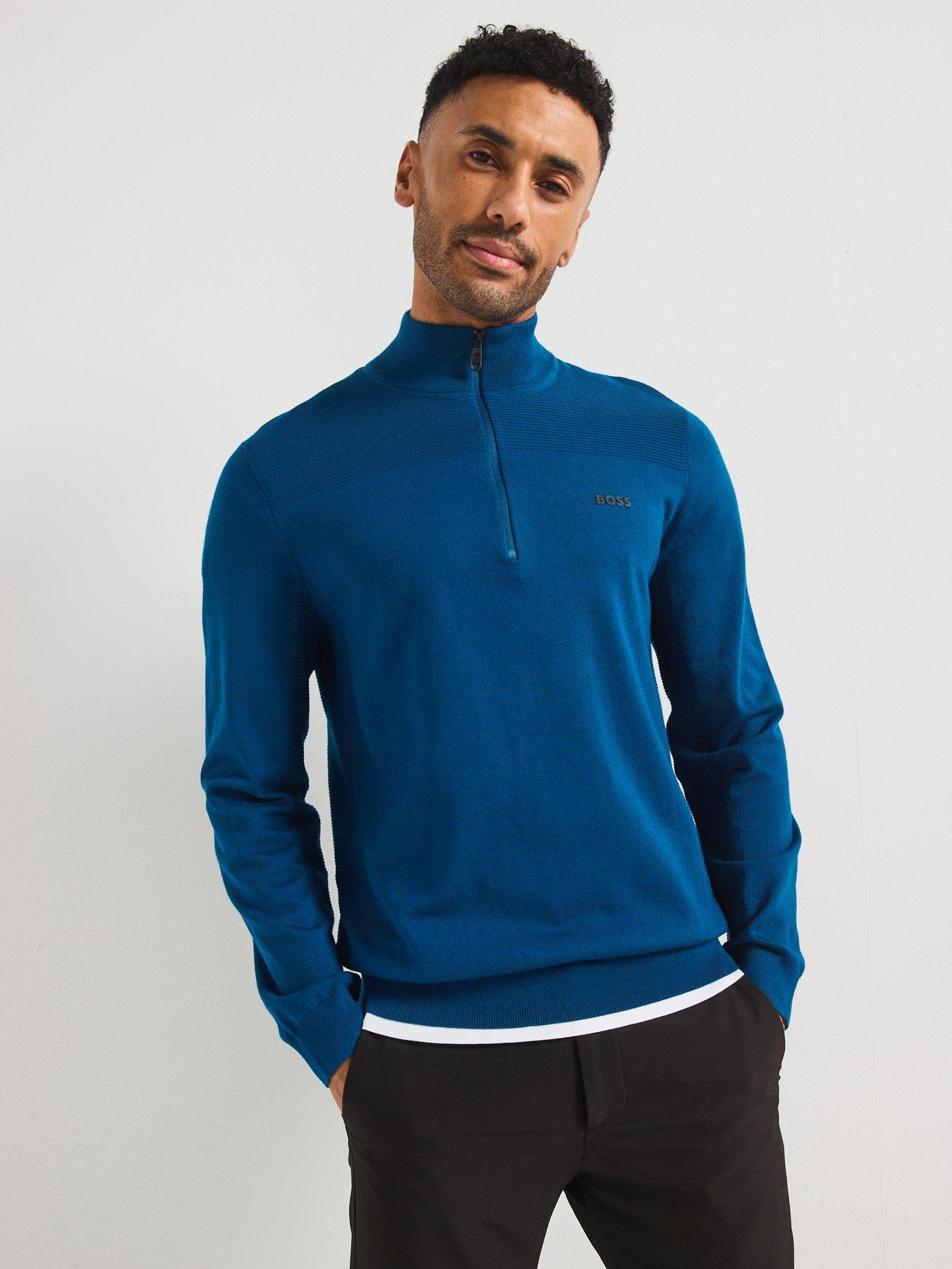 undefined Momentum-X Merino 1/4 Zip Knitted Jumper - Blue