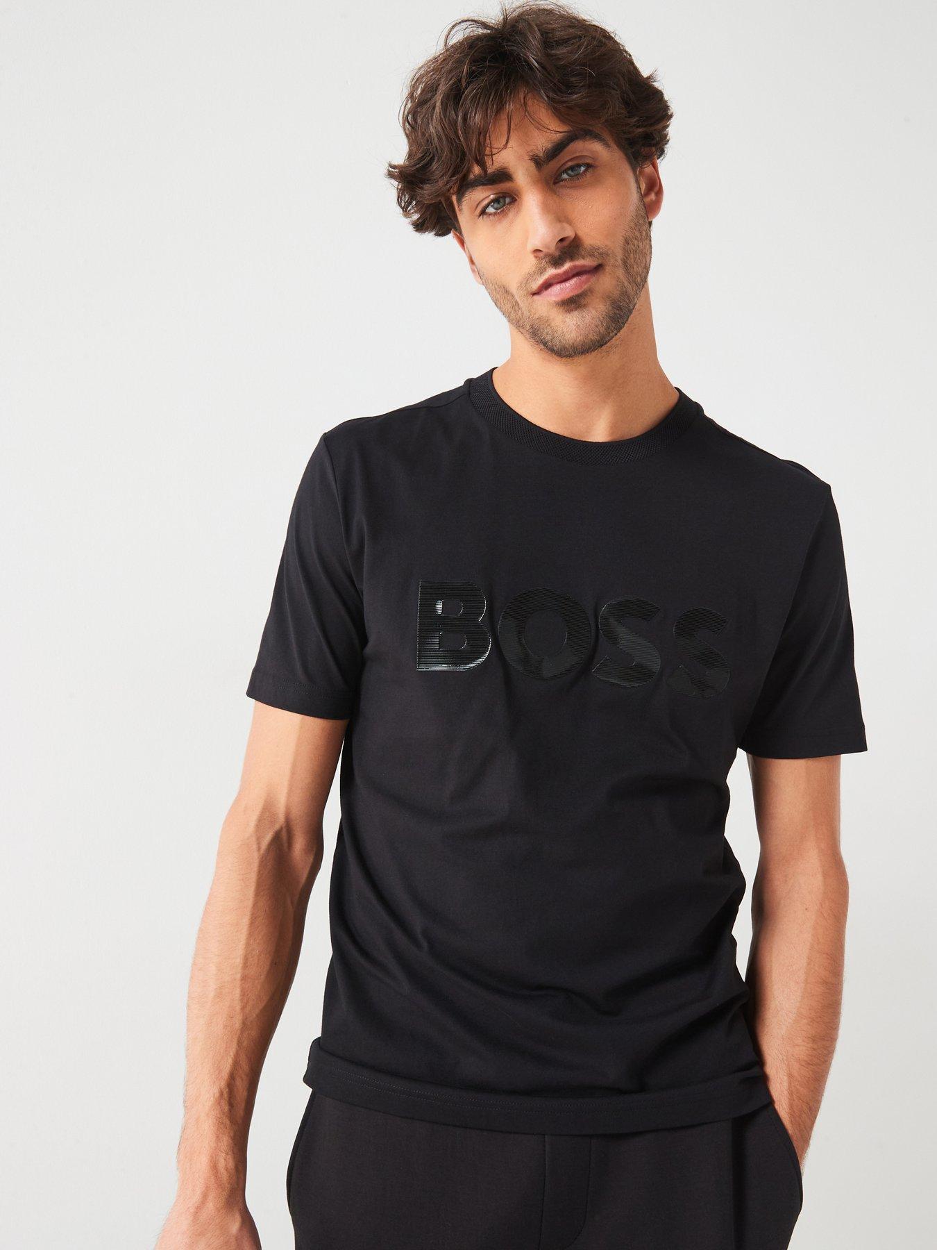 undefined Tee Mirror 2 Regular Fit Rubberised Logo T-Shirt - Black