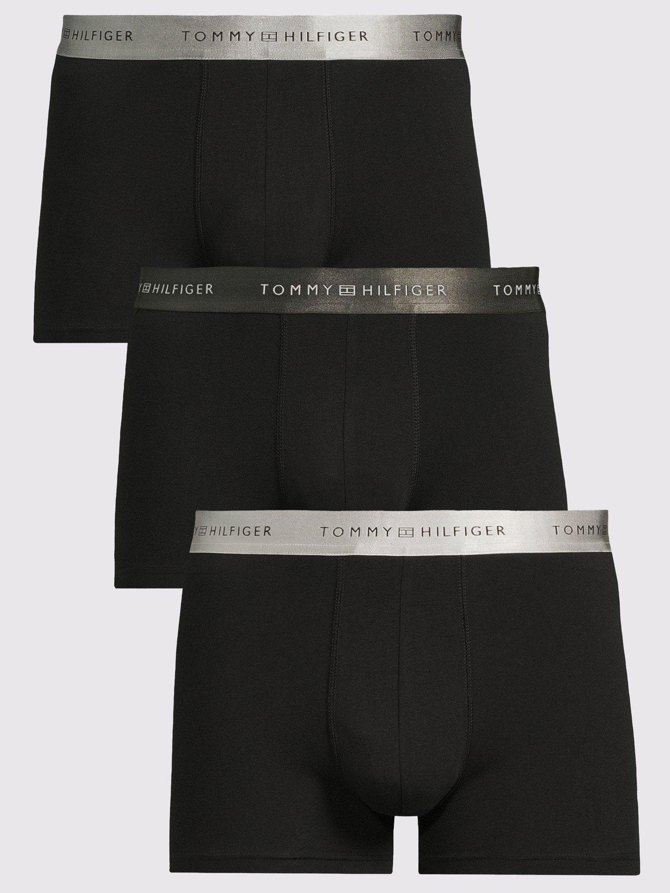 Tommy Hilfiger Signature Cotton Essential 3 Pack Trunks - Black, Black, Size M, Men