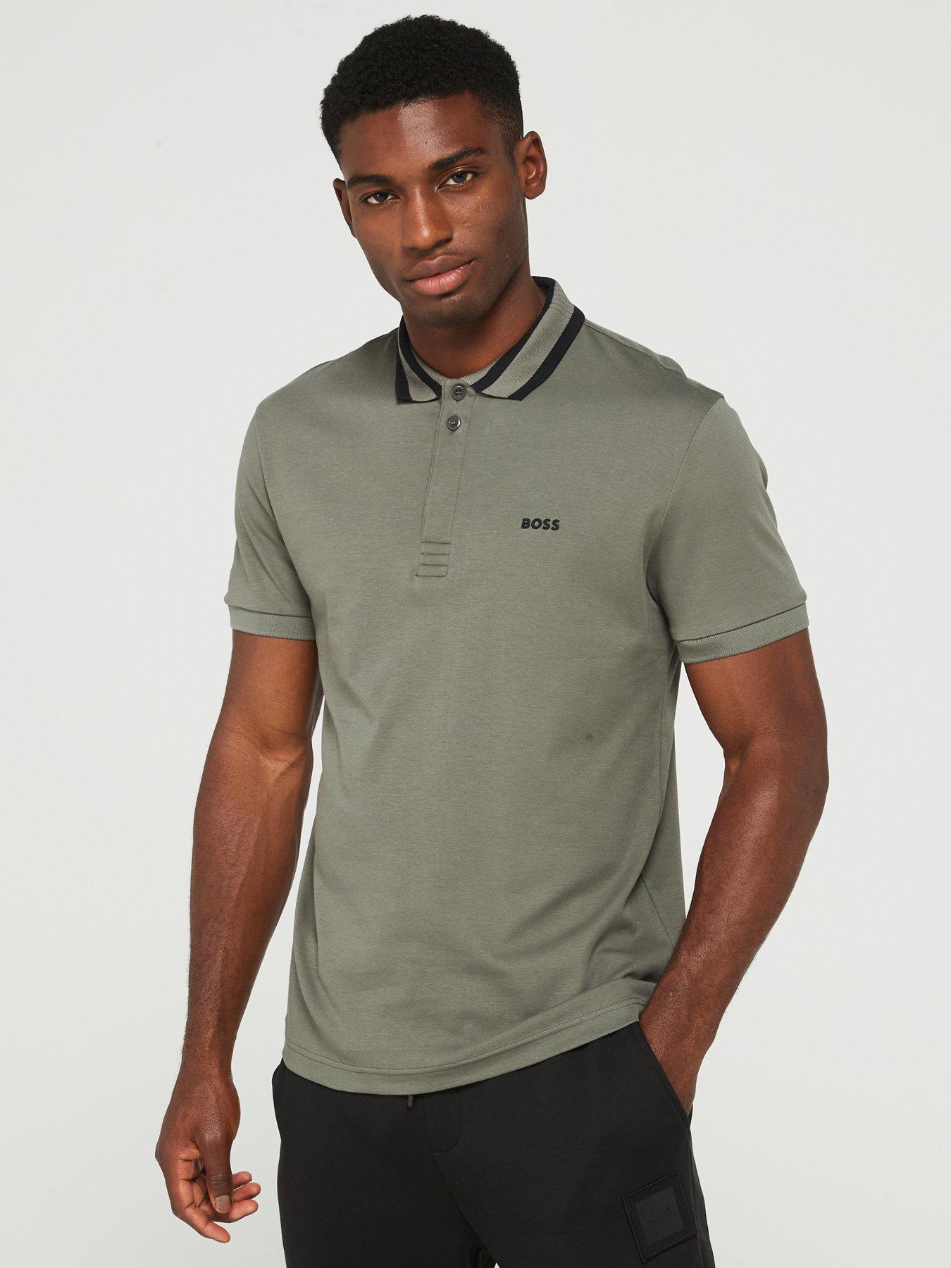 Grey cotton polo shirt best sale