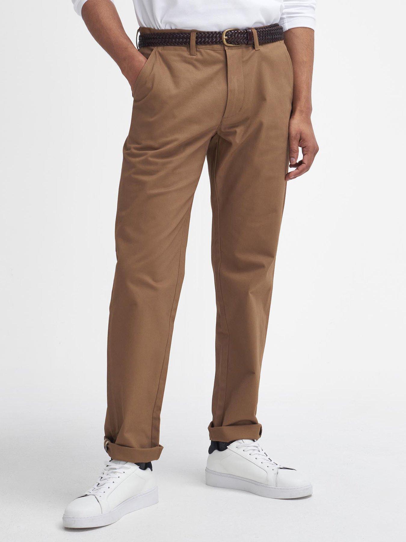 Image 1 of 6 of Barbour Sueded Sateen Tailored Fit Trousers - Brown