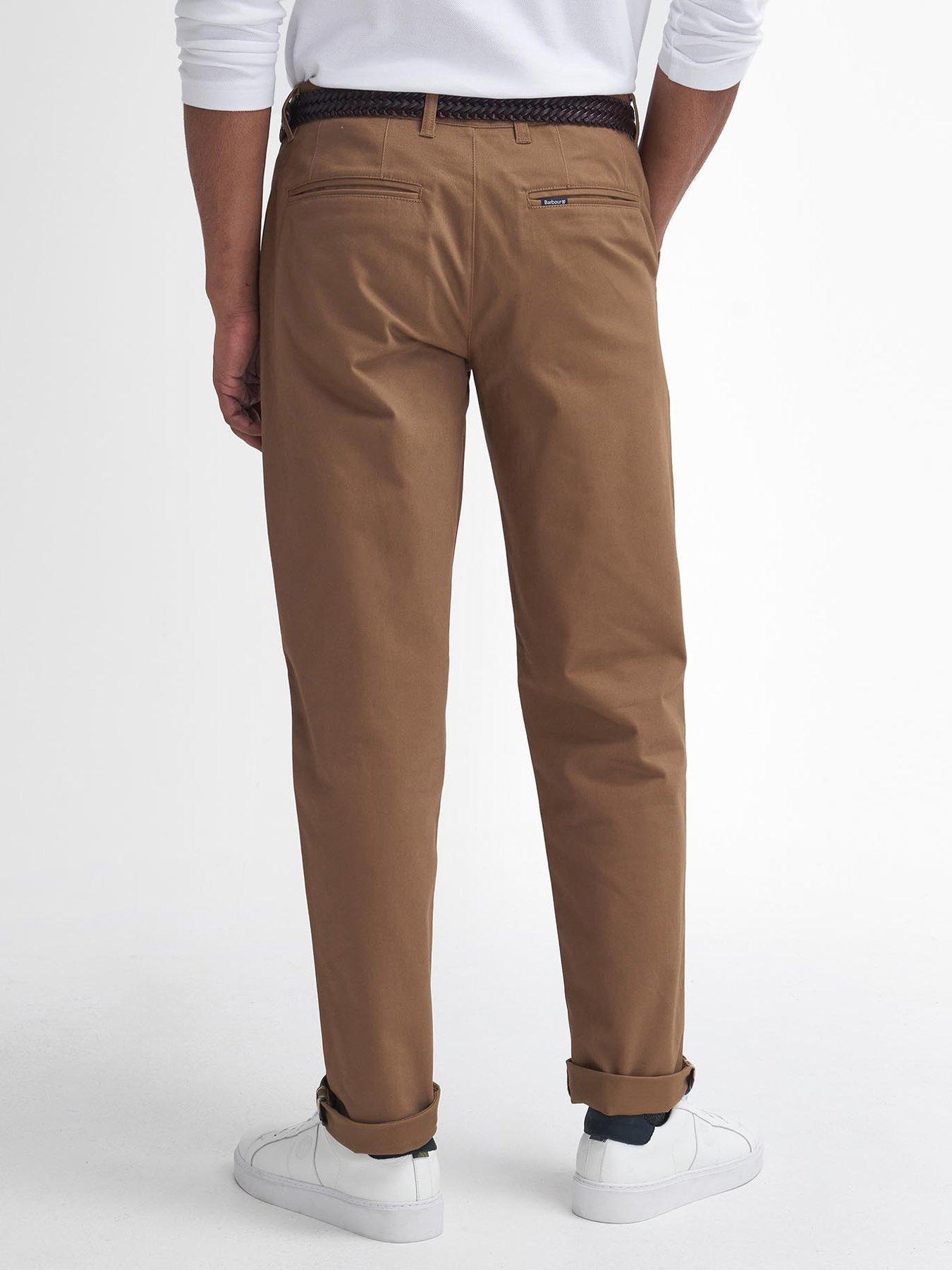 Image 2 of 6 of Barbour Sueded Sateen Tailored Fit Trousers - Brown