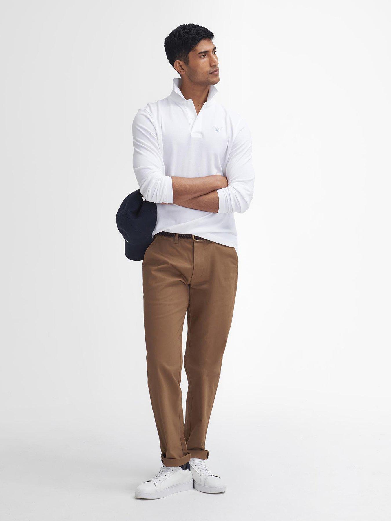 Image 3 of 6 of Barbour Sueded Sateen Tailored Fit Trousers - Brown