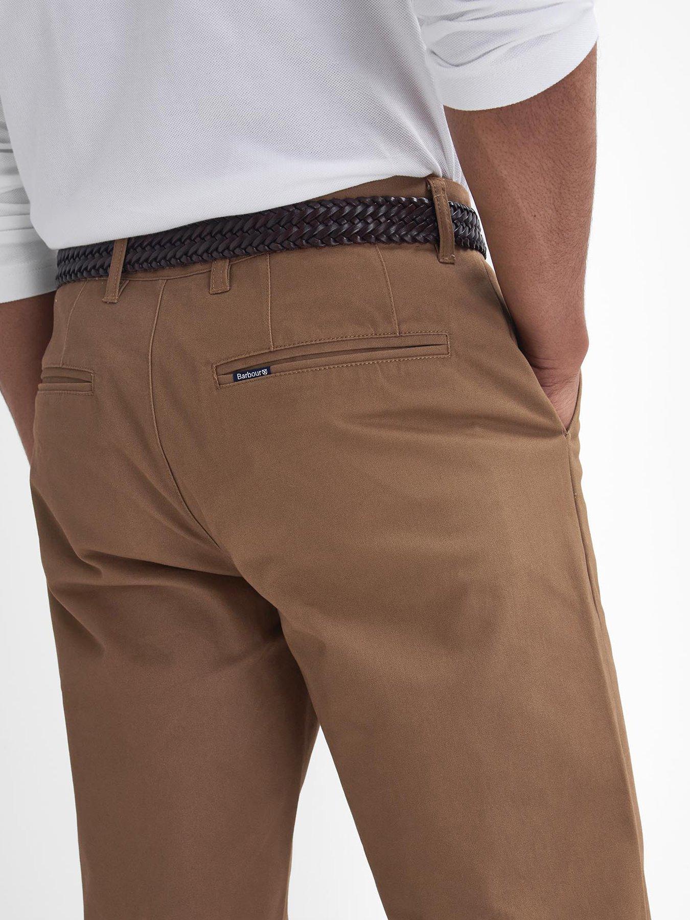 Image 4 of 6 of Barbour Sueded Sateen Tailored Fit Trousers - Brown