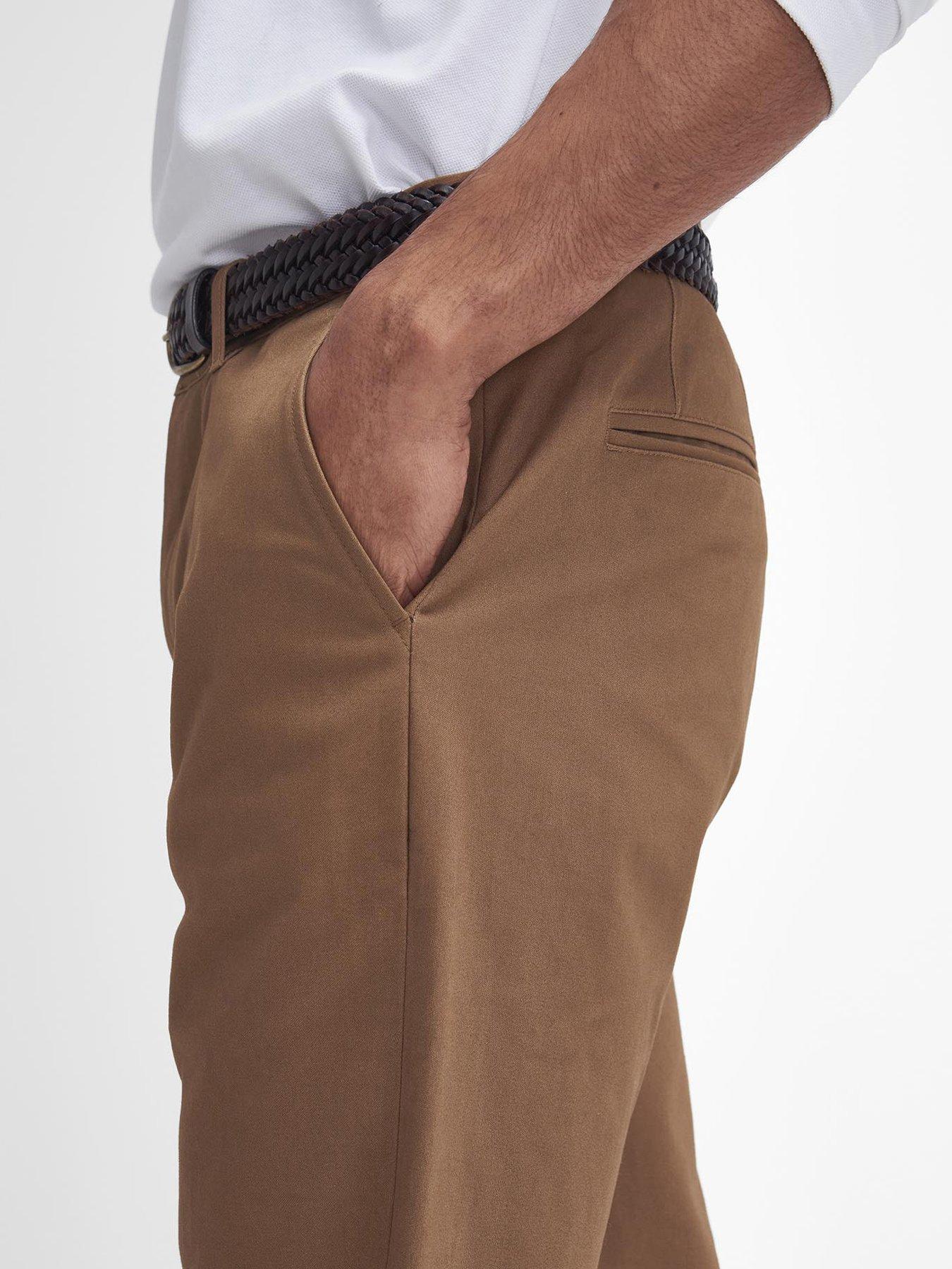 Image 6 of 6 of Barbour Sueded Sateen Tailored Fit Trousers - Brown