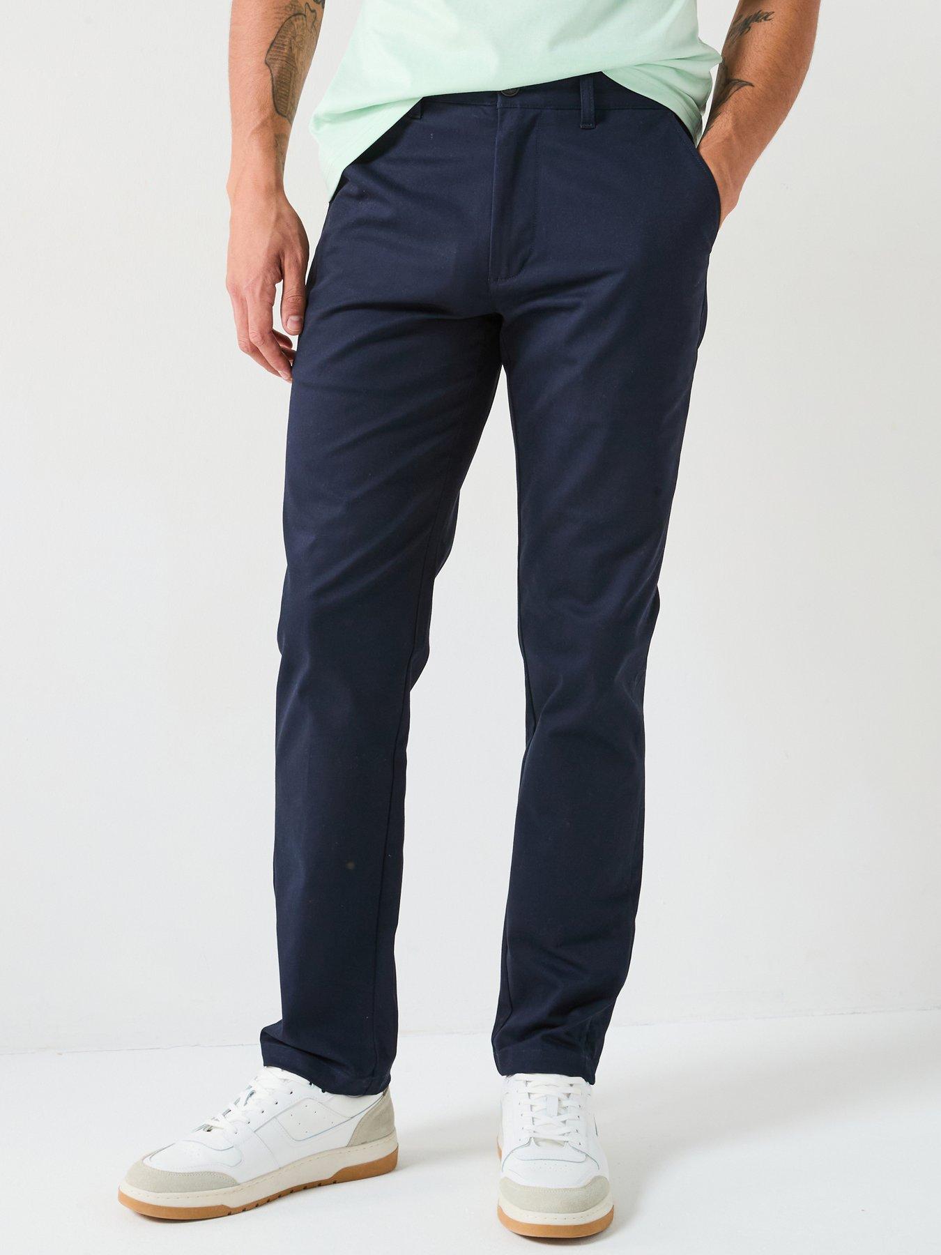 undefined Sueded Sateen Tailored Fit Trousers - Navy