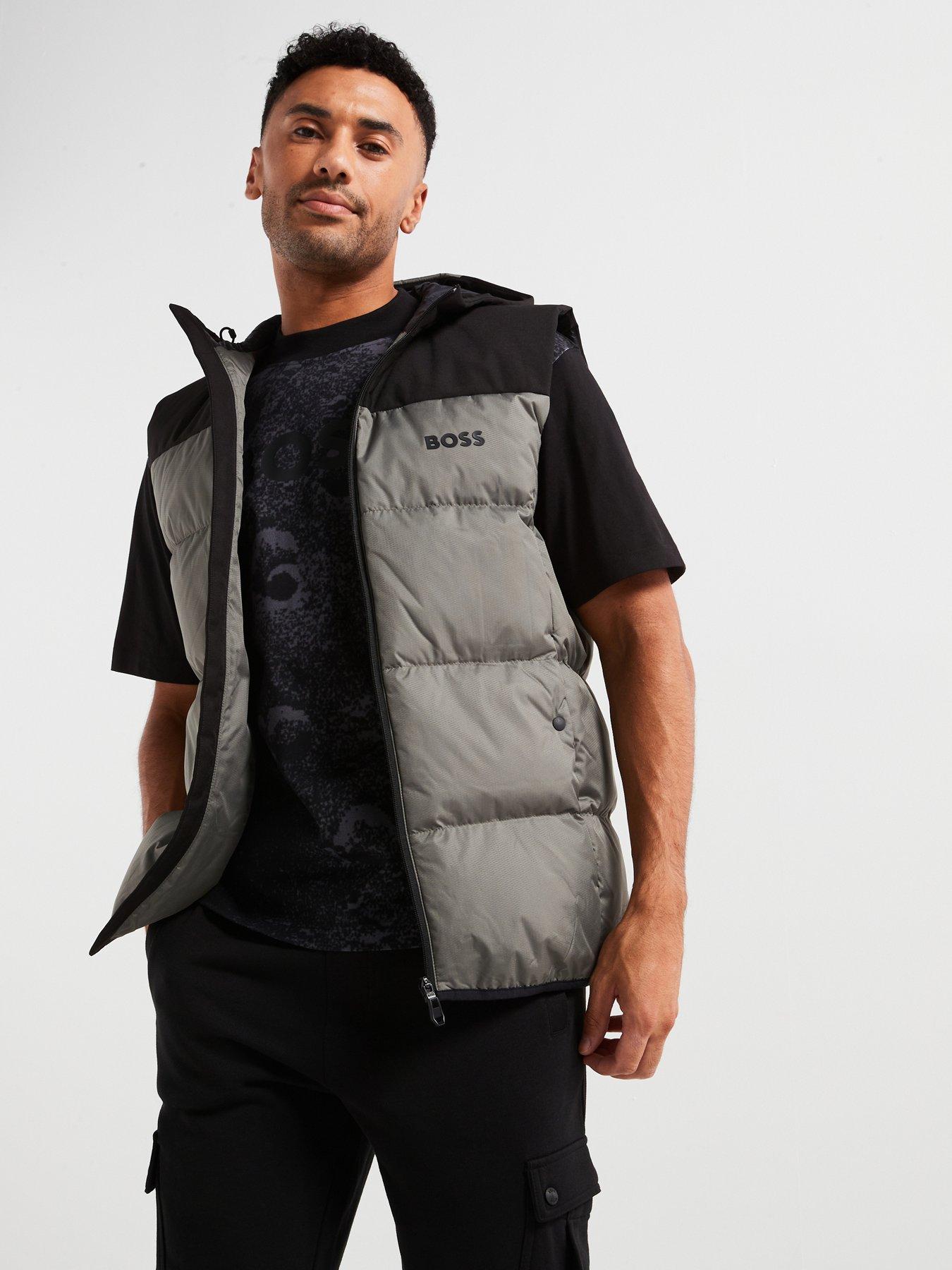 undefined V Hamar 2 Contrast Panel Quilted Gilet - Grey