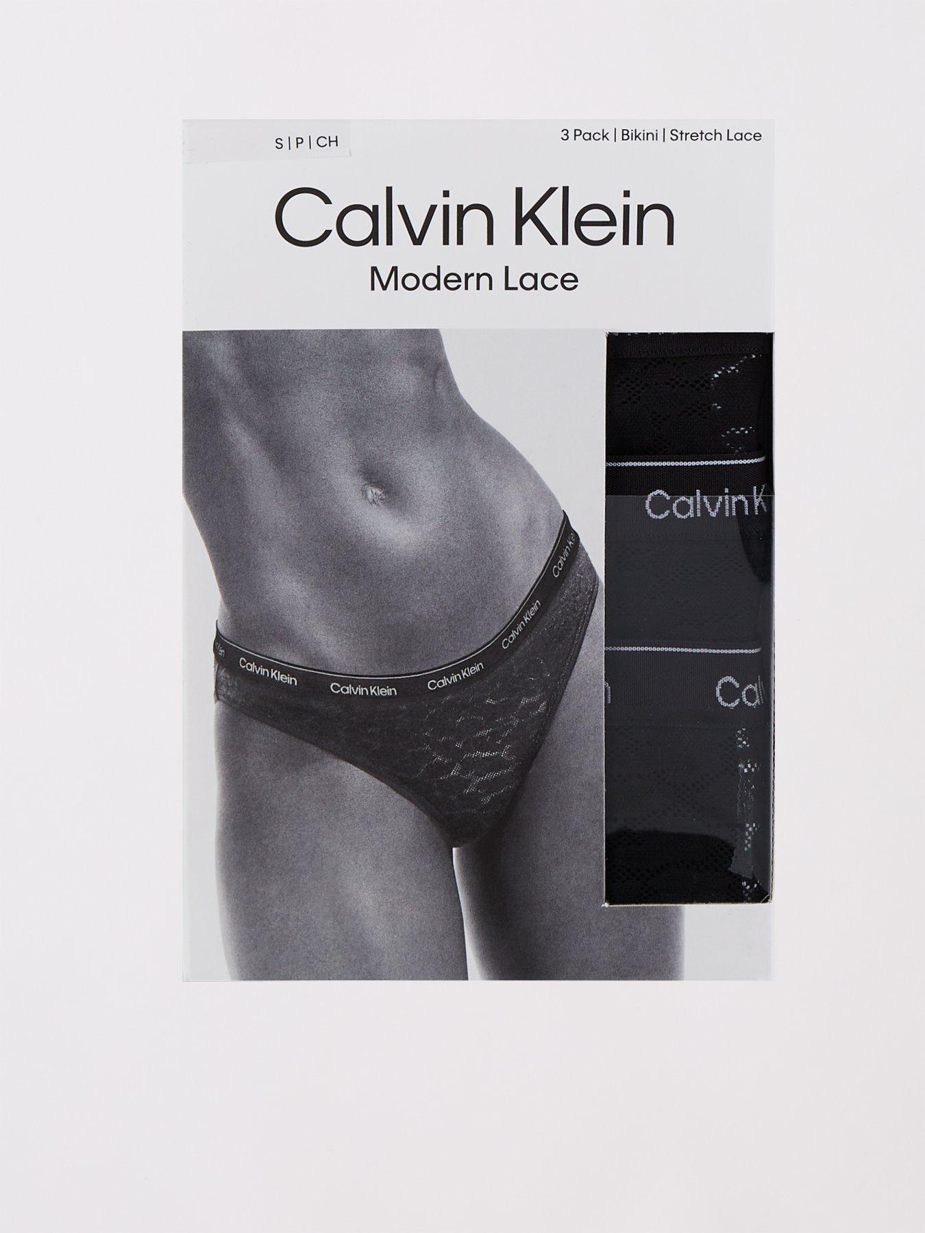 Image 5 of 5 of Calvin Klein Icon Lace 3 Pack Briefs - Black