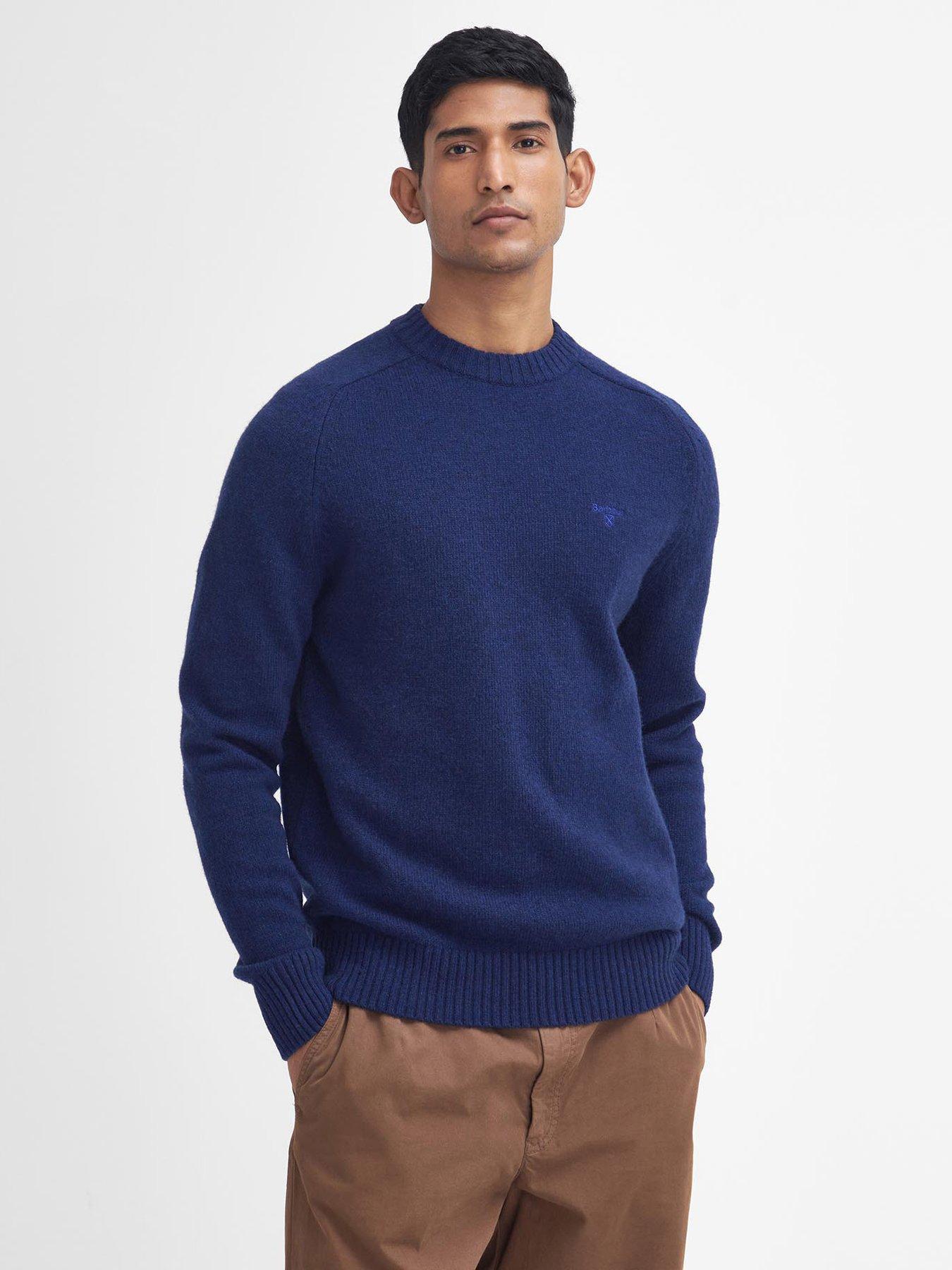 undefined Grangetown Merino Crew Knitted Jumper - Dark Blue