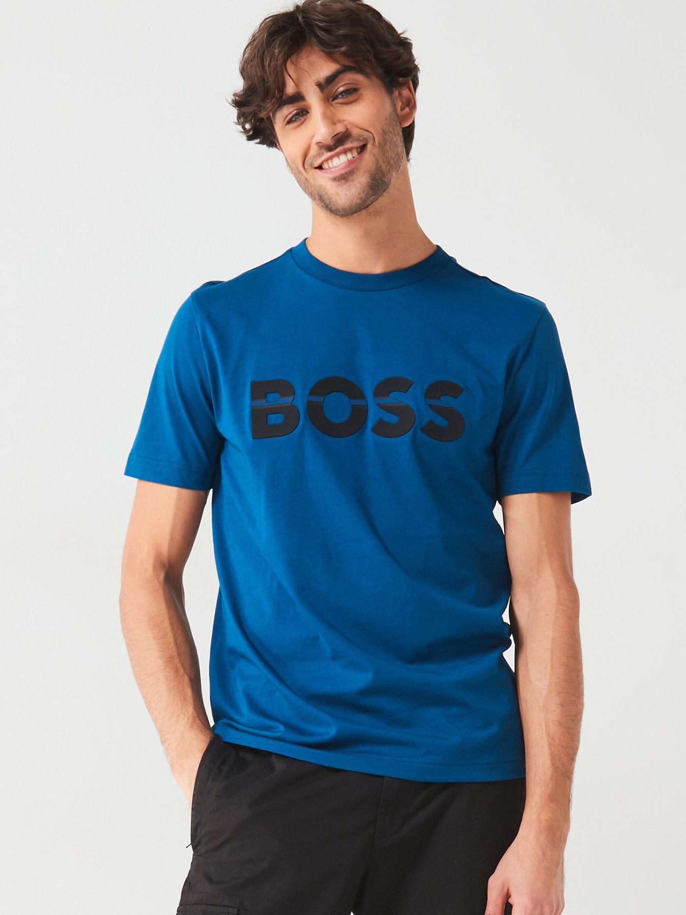 undefined Tee 1 Regular Fit Tonal Chest Logo T-Shirt - Blue