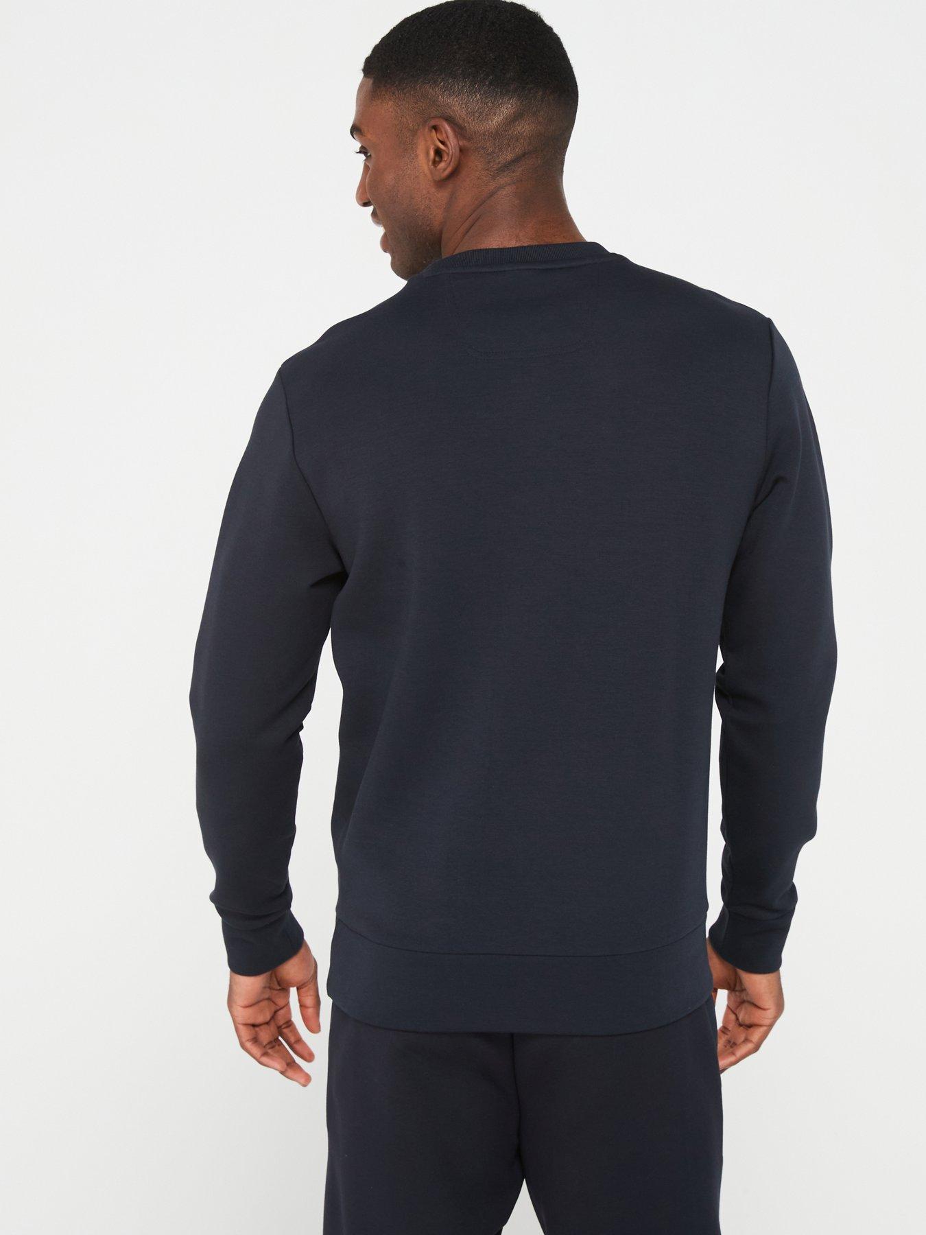 Image 2 of 4 of BOSS Salbo Chest Logo Crew Sweatshirt - Dark Blue