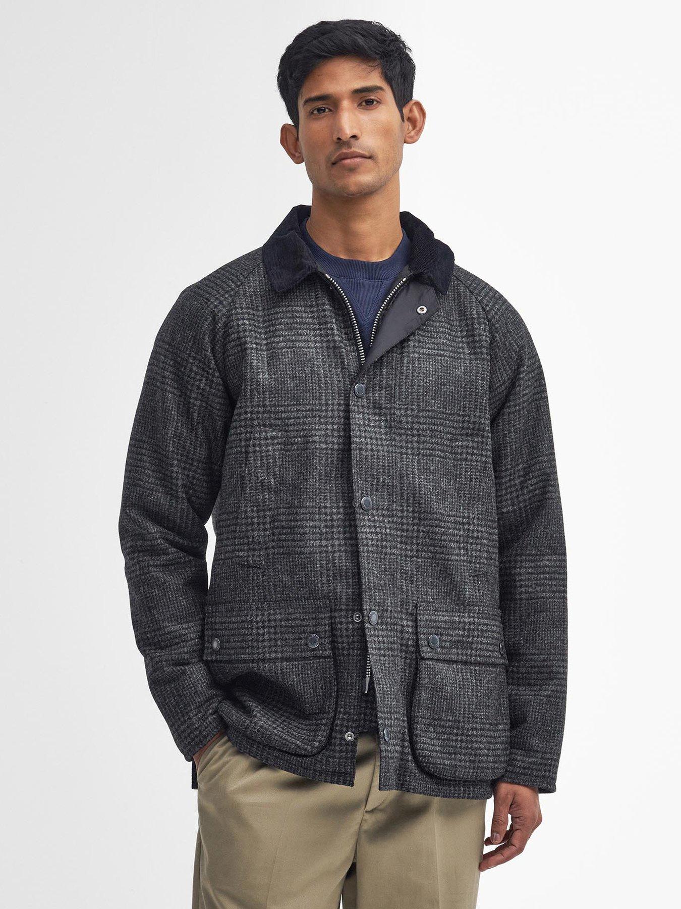 undefined Bedale Check Wool Jacket - Dark Grey