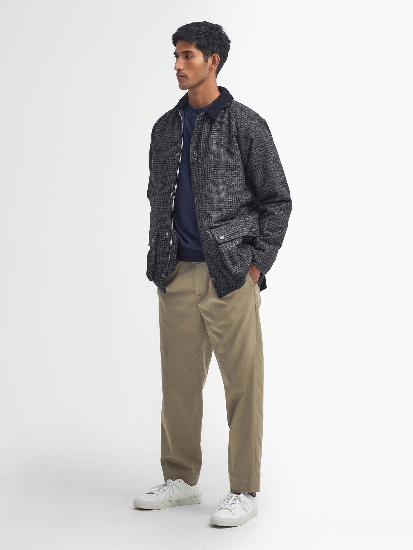 Barbour Bedale Check Wool Jacket - Dark Grey | Very