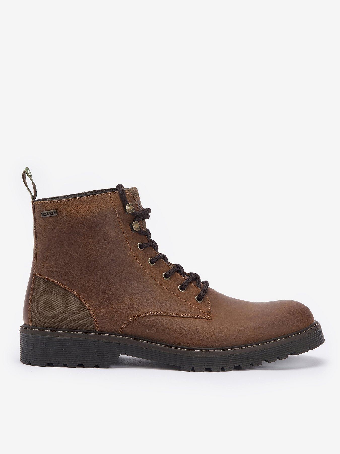 Harvey Leather Derby Lace Up Boots Brown