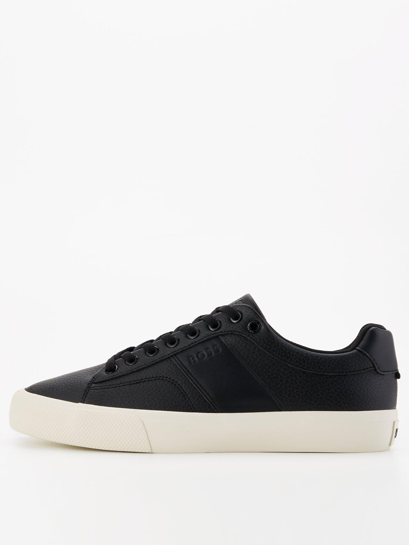 undefined Aiden Pipe Trim Leather Lace Tennis Sneaker - Black/white