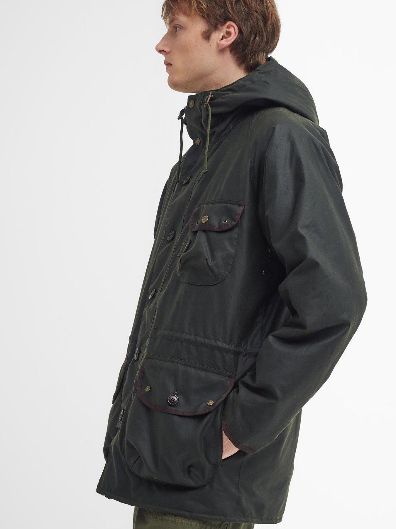 Barbour JBS Supply Field Wax Parka Coat Dark Green Very