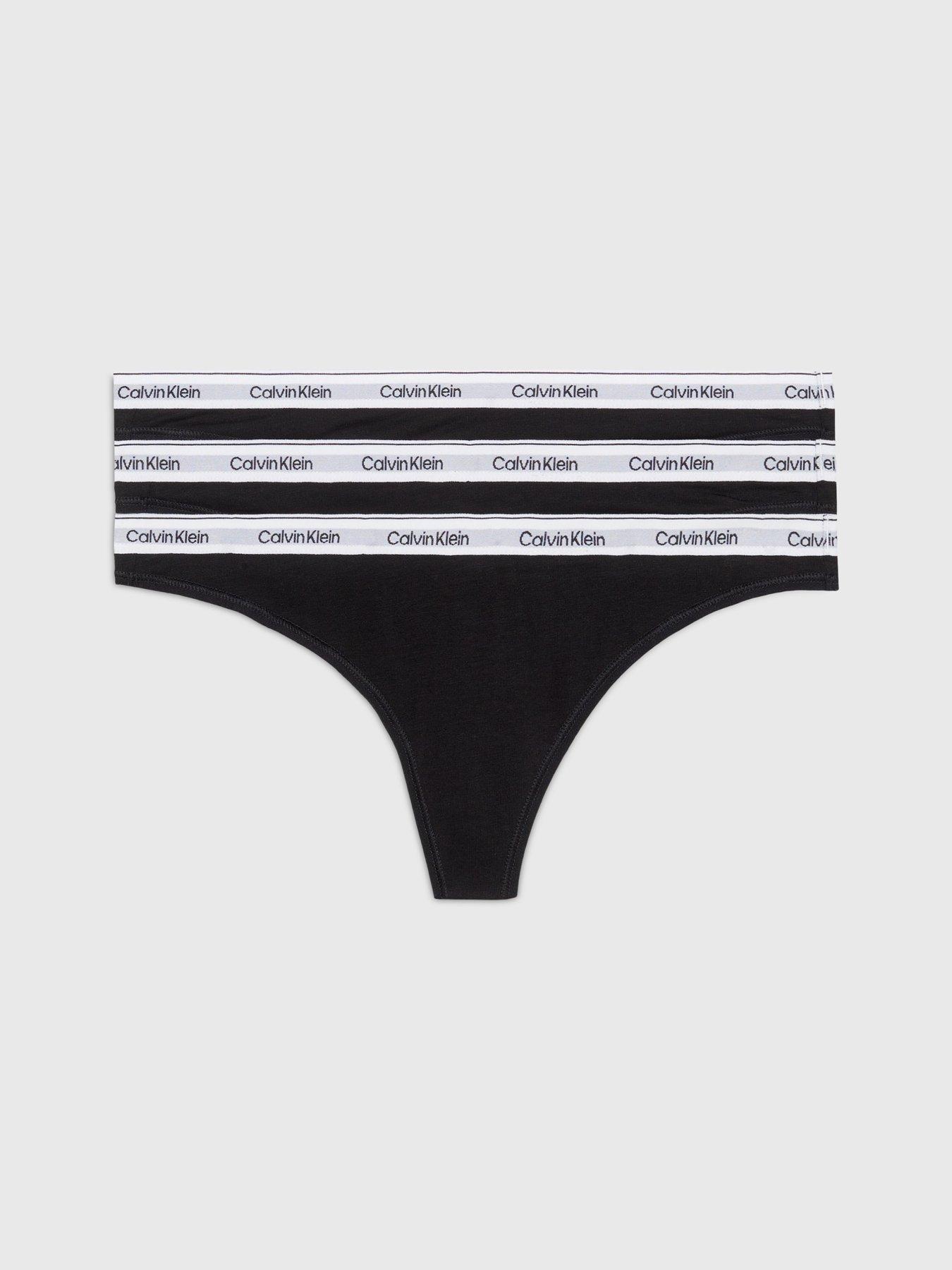 Image 1 of 4 of Calvin Klein 3 Pack Thong - Black