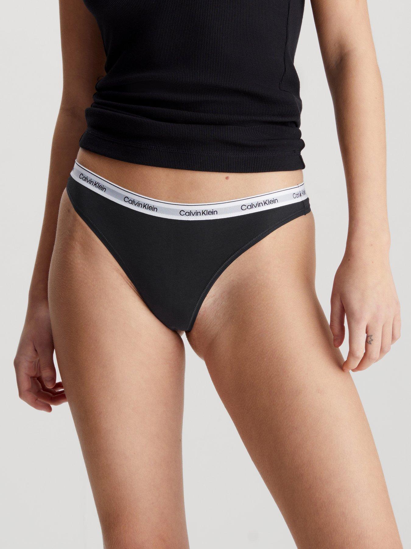 Image 4 of 4 of Calvin Klein 3 Pack Thong - Black