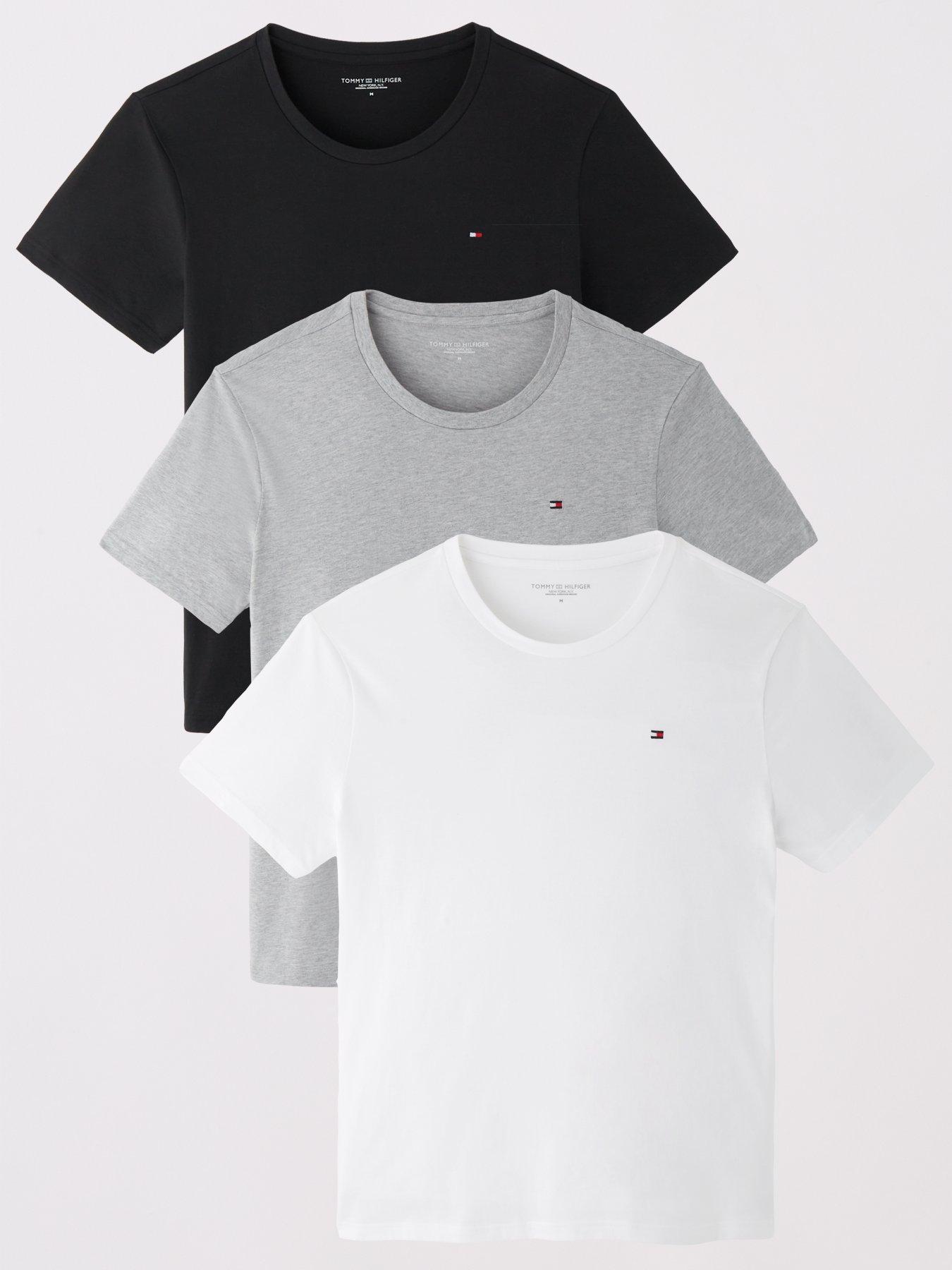 Tommy Hilfiger Signature Cotton Essential 3 Pack Loungewear T-Shirts - Assorted