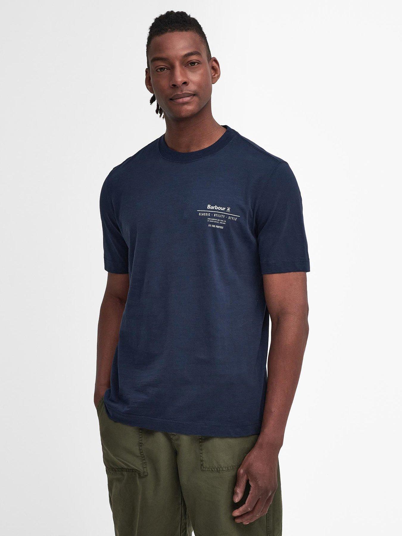 Barbour JBS Supply Short Sleeve Denison Relaxed T Shirt Navy Very