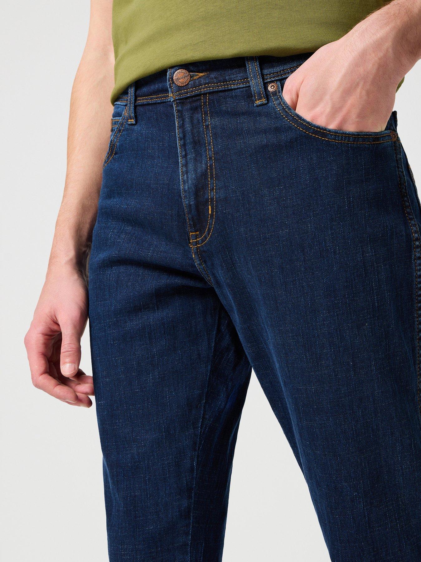 Image 4 of 5 of Wrangler Texas Slim Fit Jeans - Dark Blue