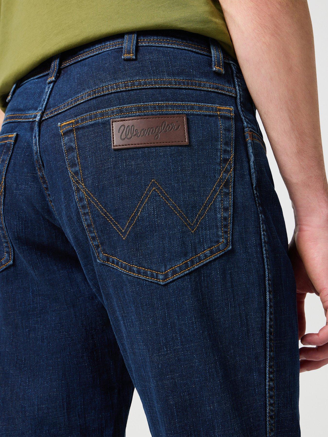 Image 5 of 5 of Wrangler Texas Slim Fit Jeans - Dark Blue