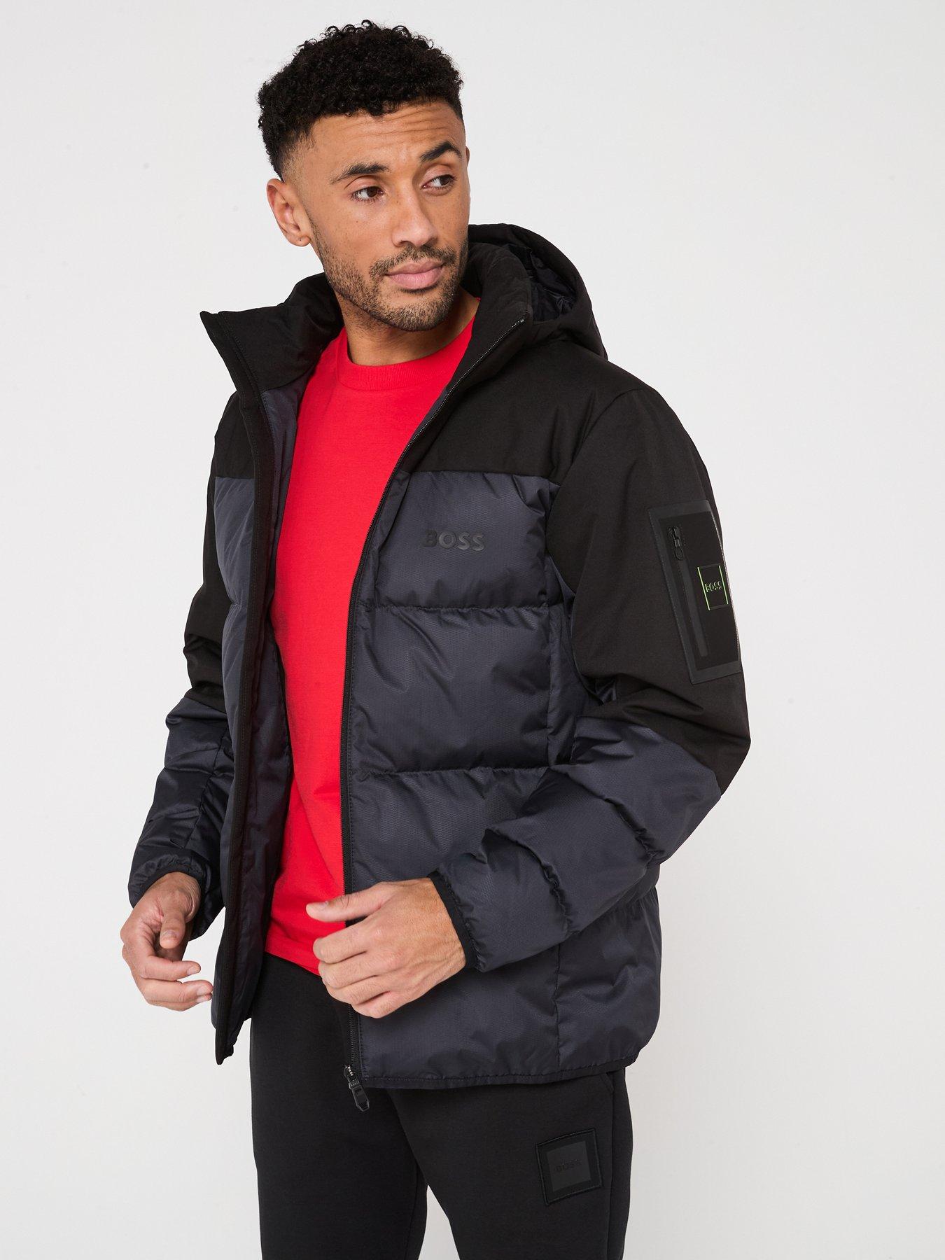 undefined J Hamar 4 Panel Quilted Hooded Jacket - Dark Blue