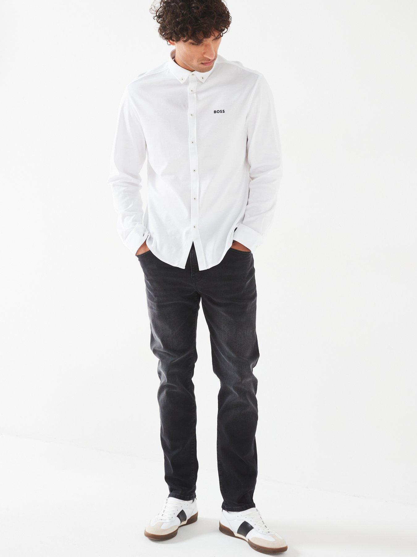 Image 3 of 6 of BOSS B Motion Regular Fit Long Sleeve Shirt - White