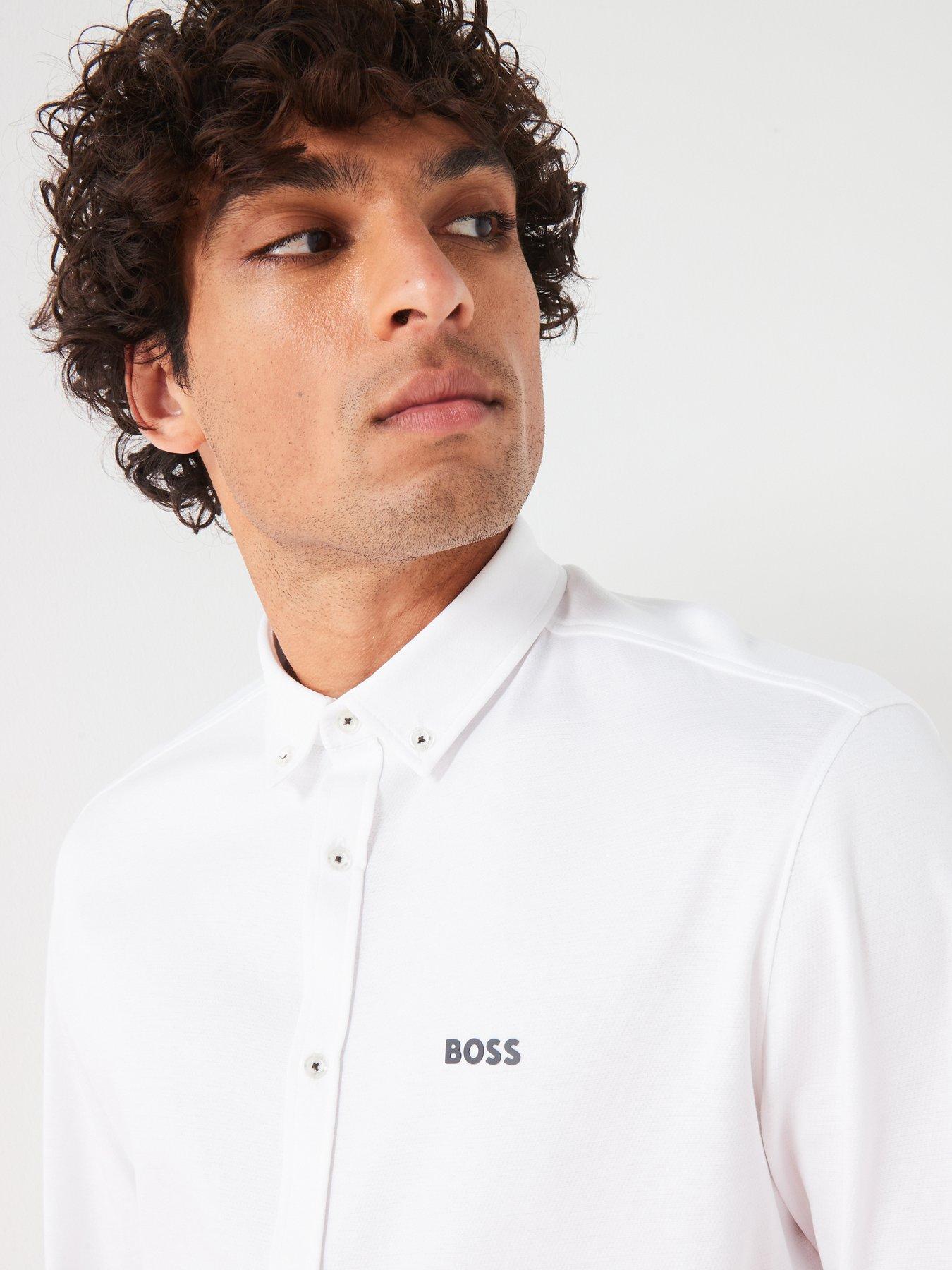 Image 4 of 6 of BOSS B Motion Regular Fit Long Sleeve Shirt - White