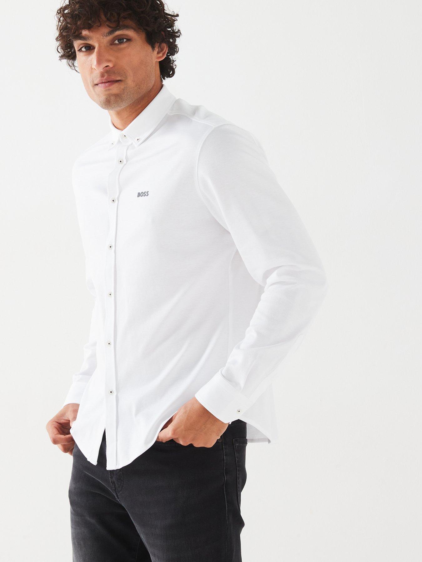 Image 6 of 6 of BOSS B Motion Regular Fit Long Sleeve Shirt - White