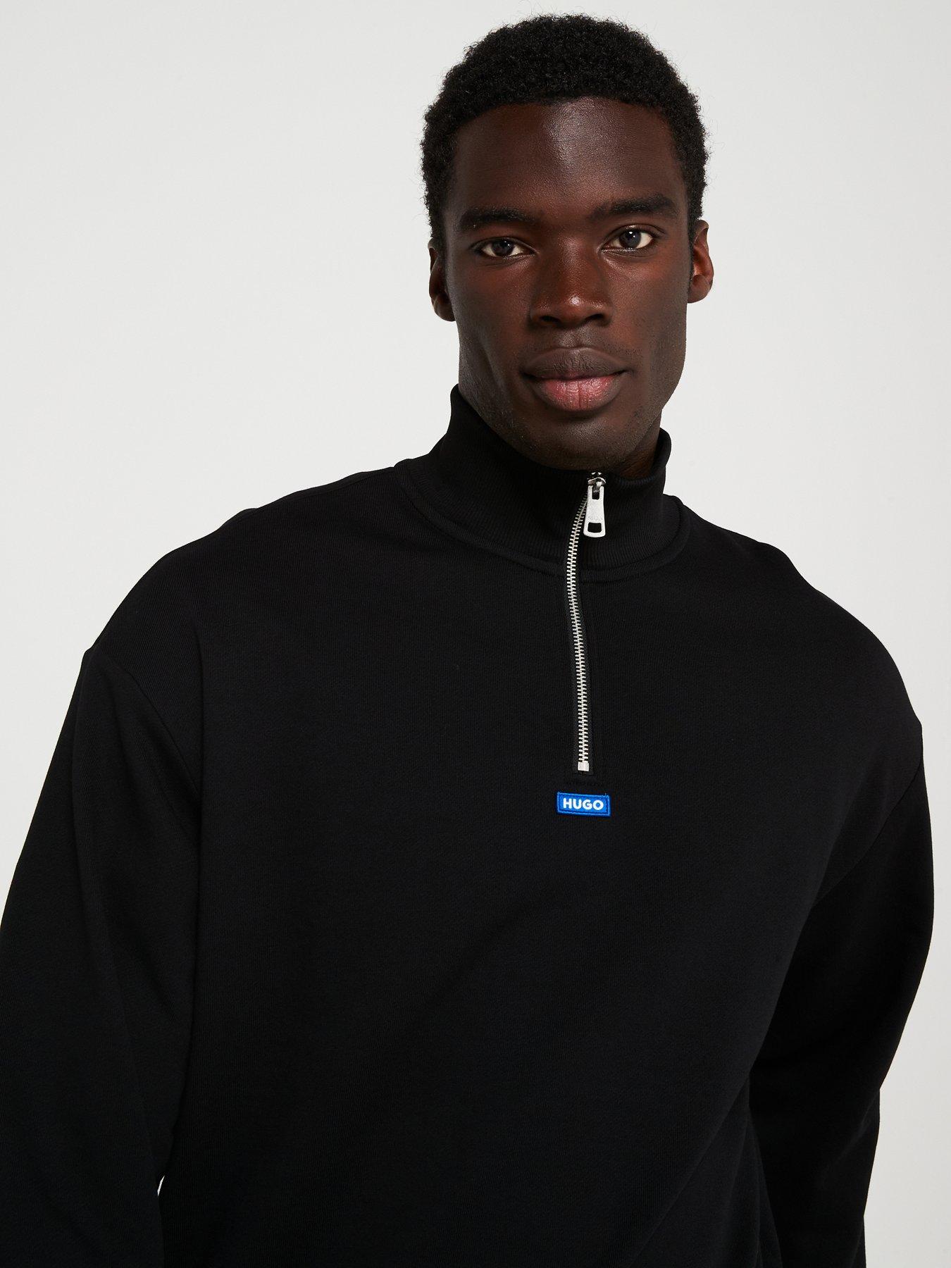 Image 4 of 5 of HUGO Blue Neeler Small Logo 1/4 Zip Sweat- Black