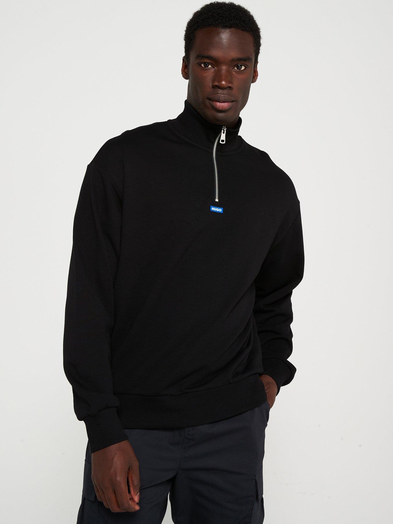 Image 5 of 5 of HUGO Blue Neeler Small Logo 1/4 Zip Sweat- Black
