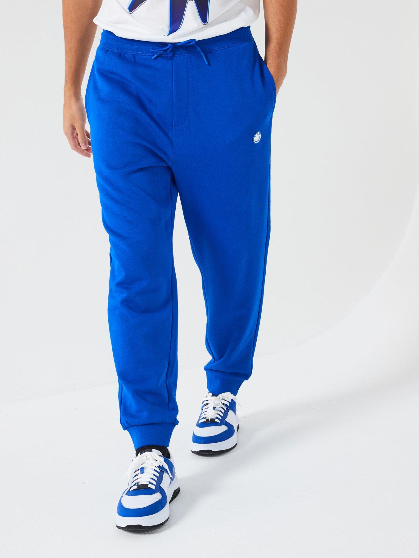 undefined BLUE Nompio Smiley Logo Cuff Joggers- Bright Blue