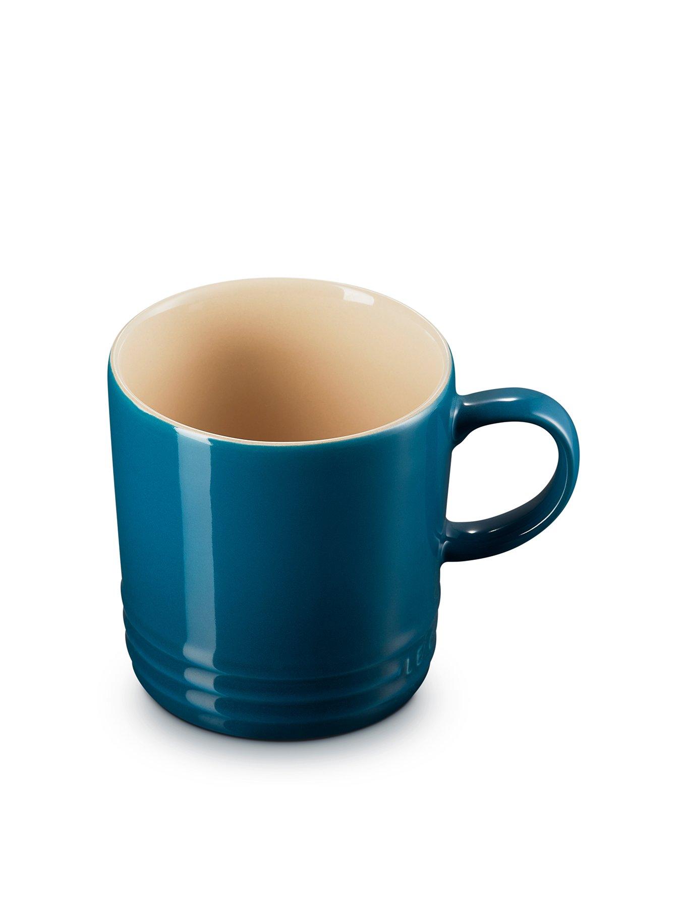 Image 2 of 7 of Le Creuset Set of 4 Stoneware Mugs in Deep Teal