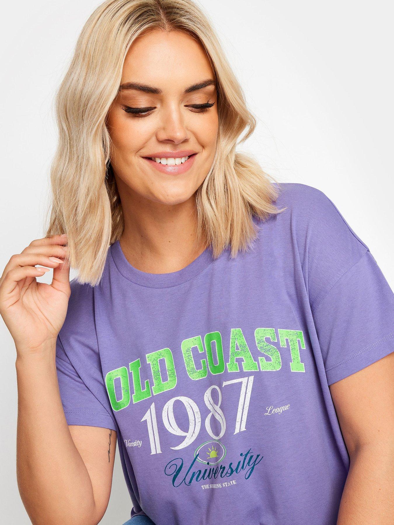 Image 4 of 4 of Yours Placement Print T-Shirt - Purple