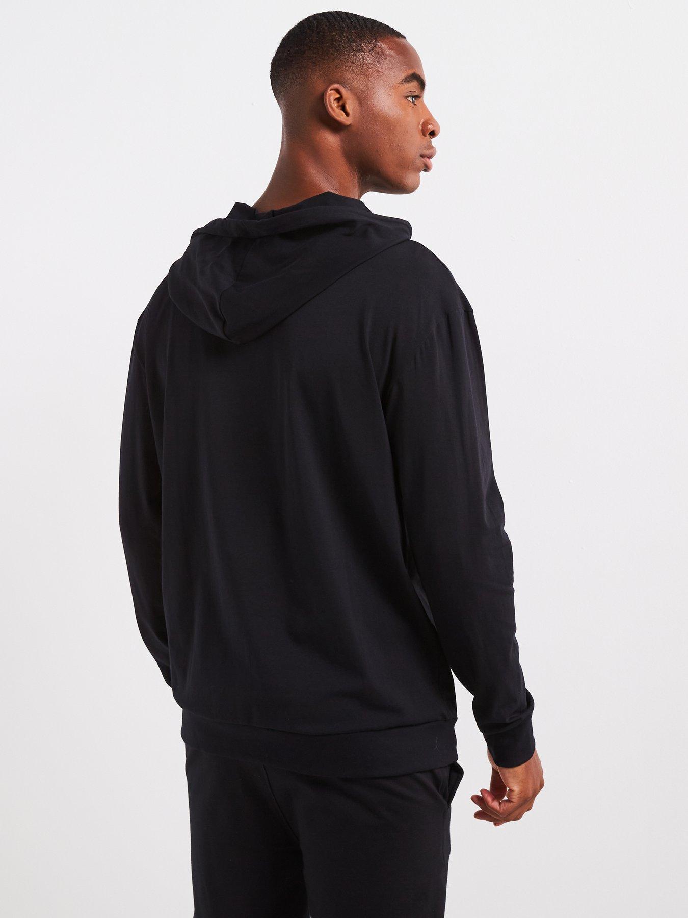 Image 2 of 4 of HUGO Laze Hoodie Relaxed Fit Loungewear Hoodie - Black