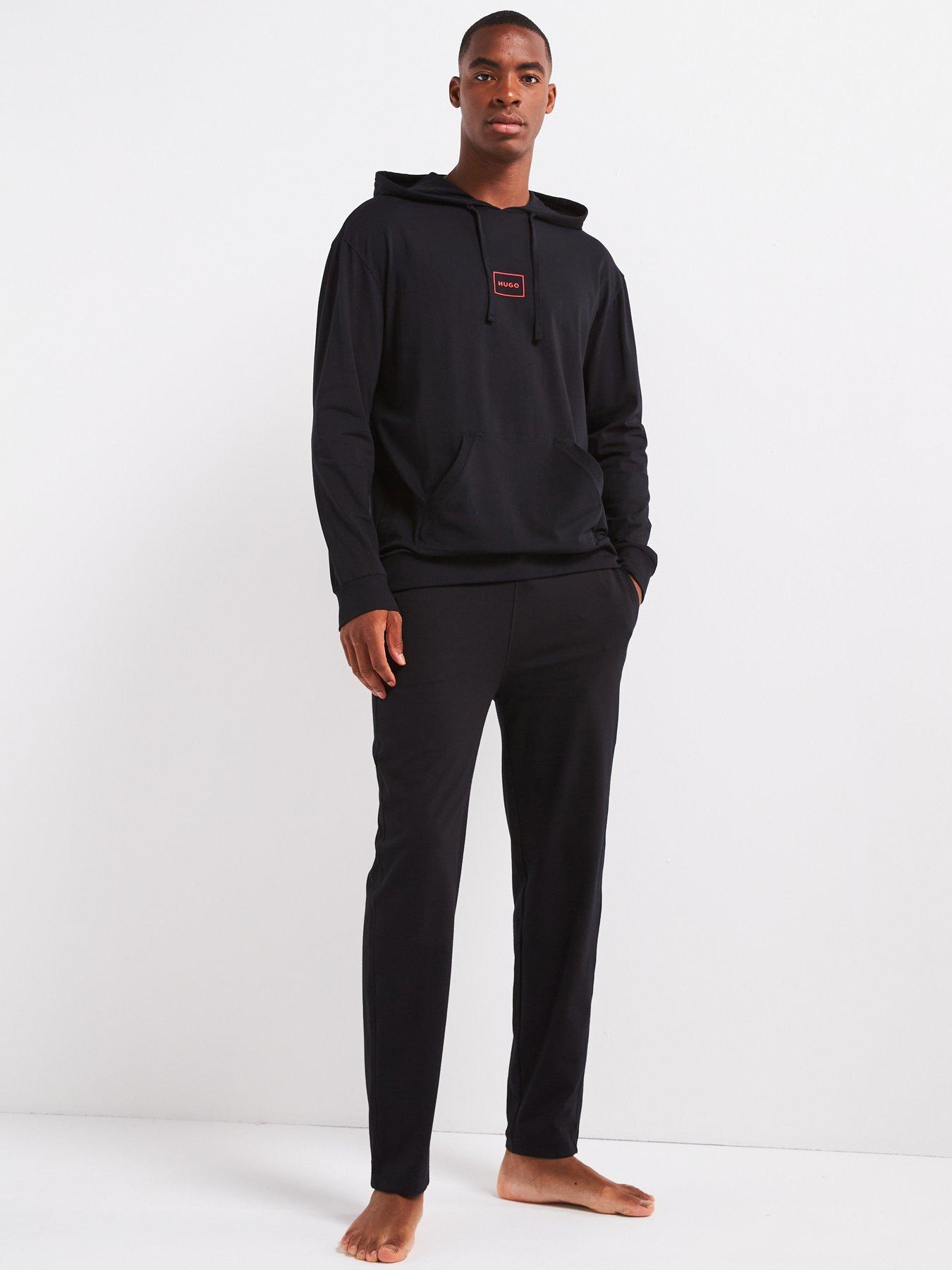 Image 3 of 4 of HUGO Laze Hoodie Relaxed Fit Loungewear Hoodie - Black