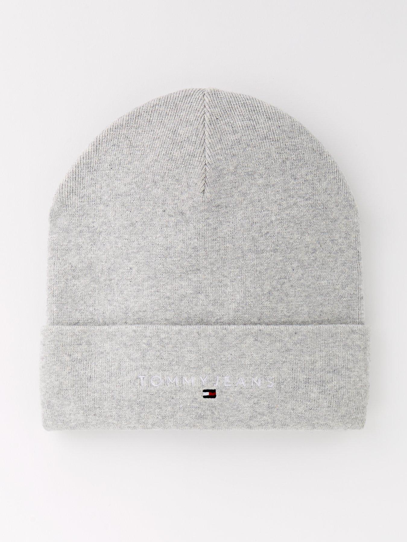 Image 1 of 4 of Tommy Jeans Linear Logo Beanie Hat - Light Grey