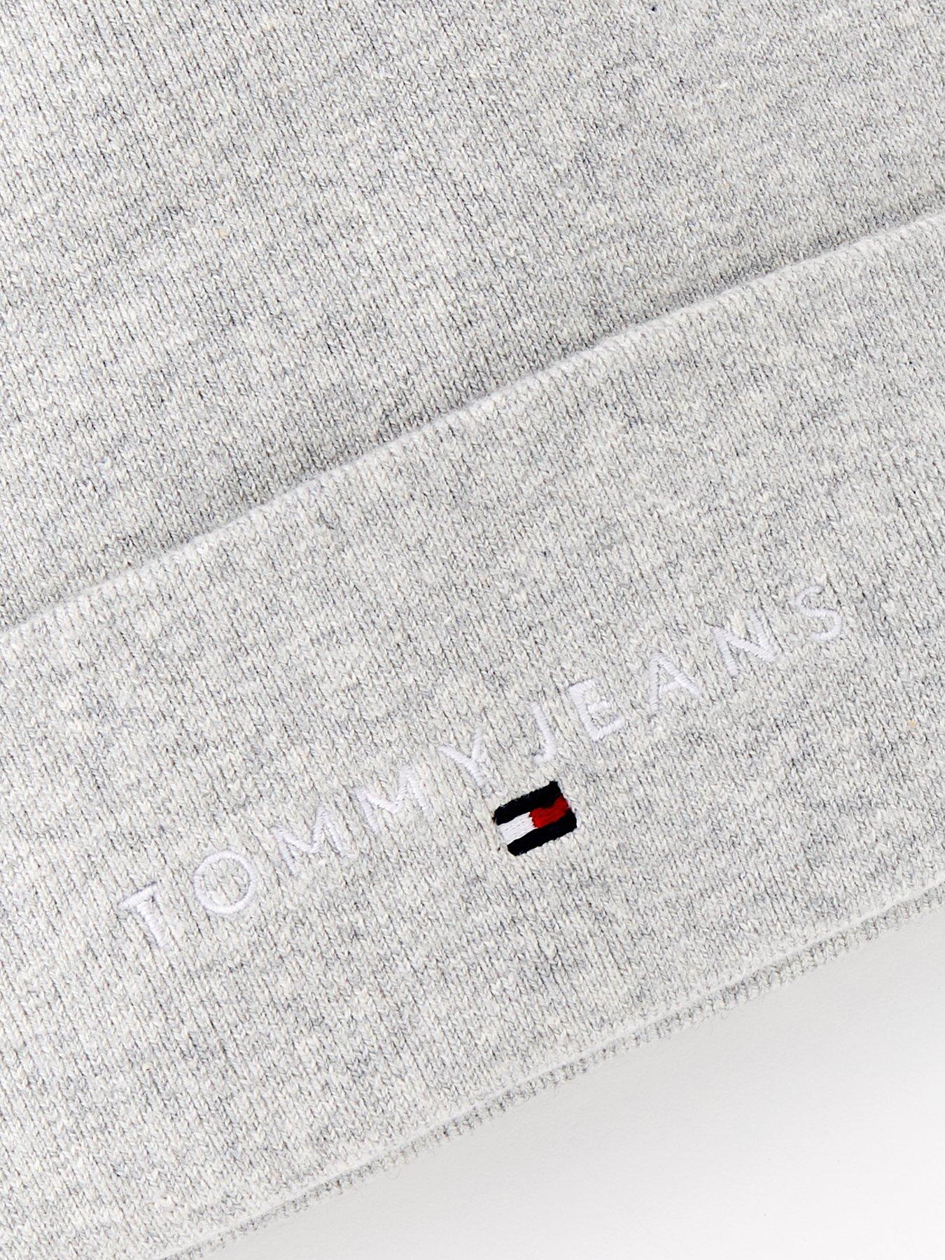 Image 3 of 4 of Tommy Jeans Linear Logo Beanie Hat - Light Grey