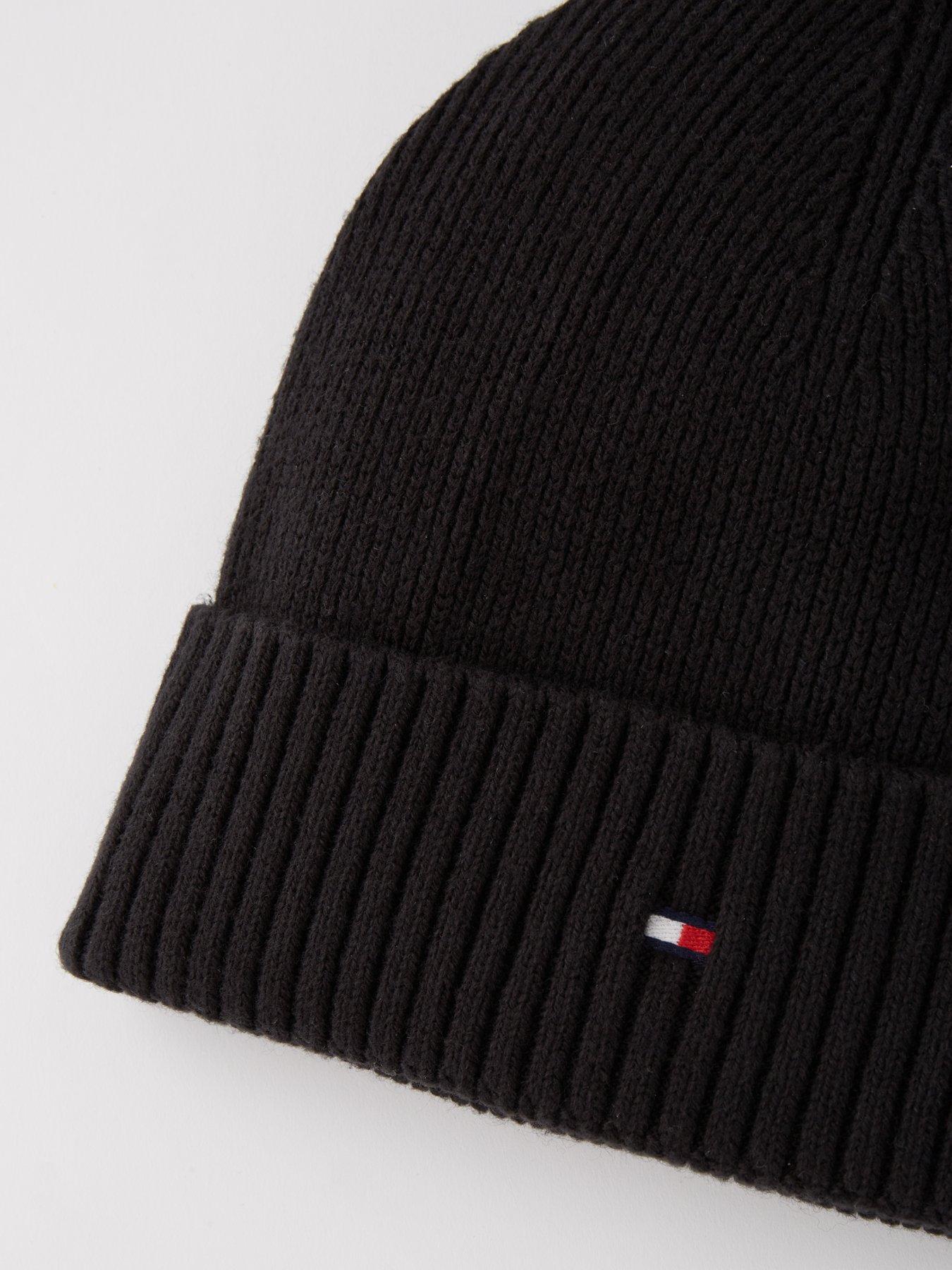 Image 3 of 4 of Tommy Hilfiger Pima Cotton Flag Beanie - Black