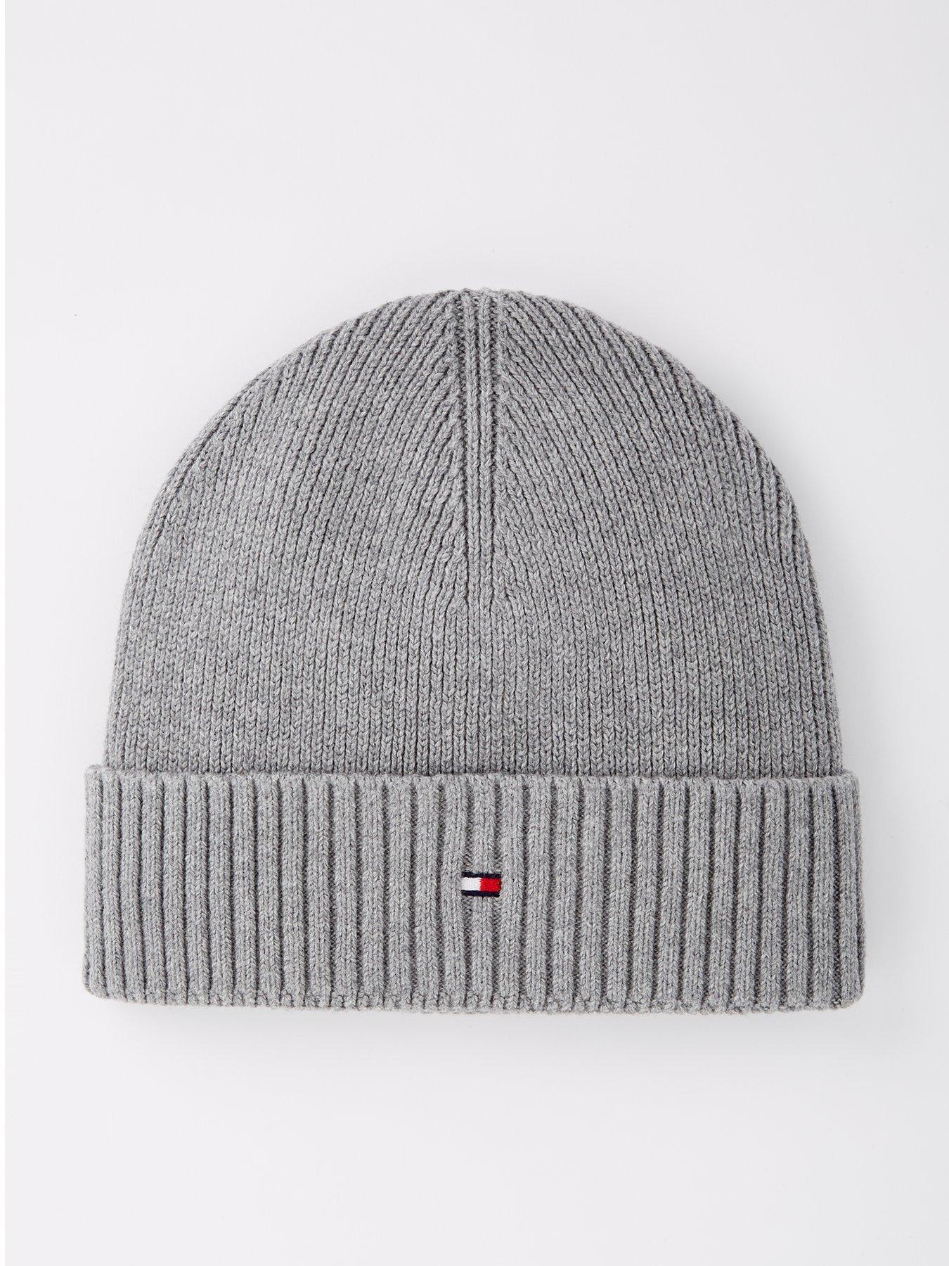 Image 1 of 4 of Tommy Hilfiger Pima Cotton Flag Beanie - Grey