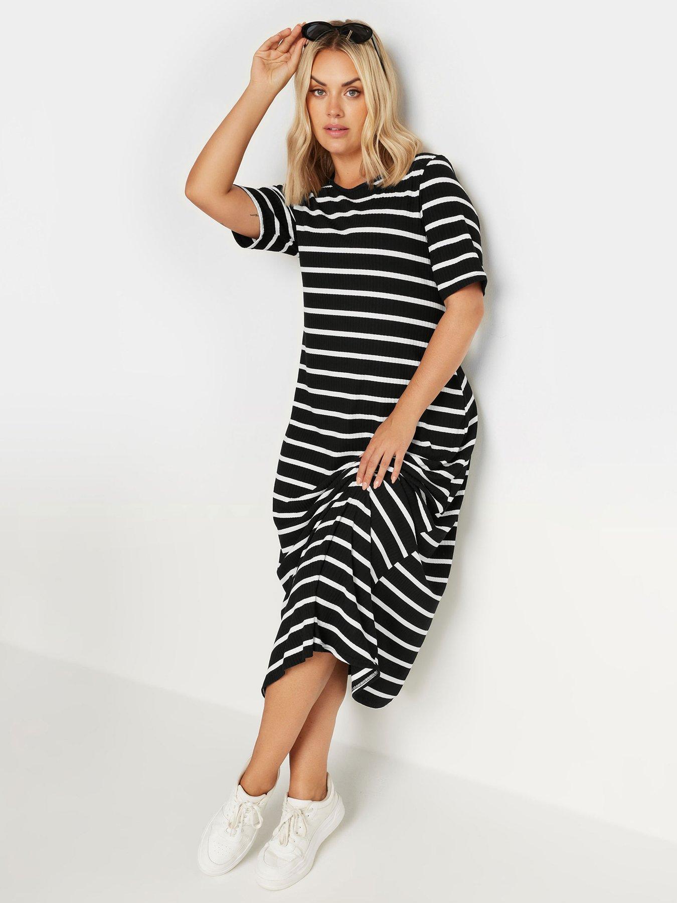 Yours 2 Pack Rib Swing Maxi Dress - Black | Very.co.uk