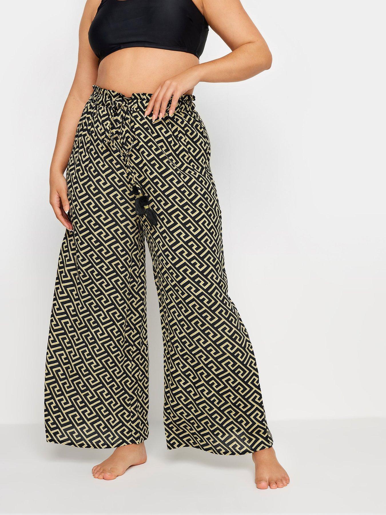 undefined Metallic Geo Tassel Trouser - Black