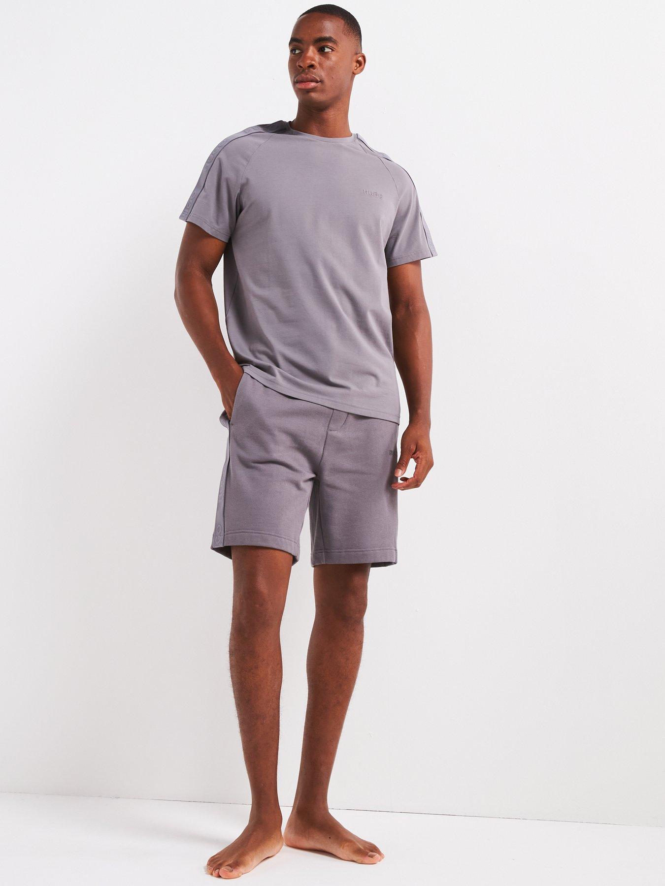 HUGO Tonal Logo Loungewear Shorts Grey Very
