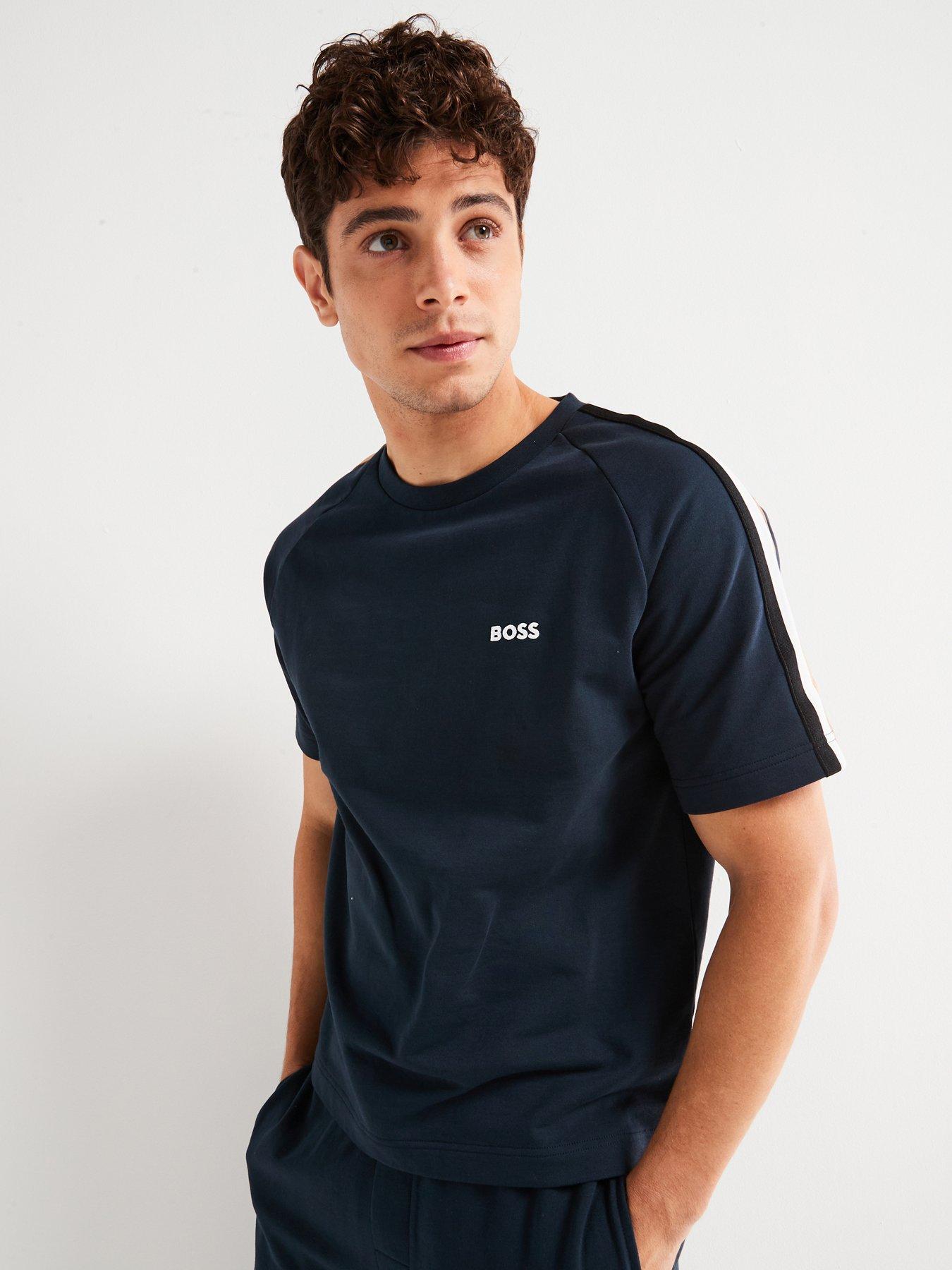 undefined Iconic Stripe Regular Fit Loungewear T-Shirt - Dark Blue