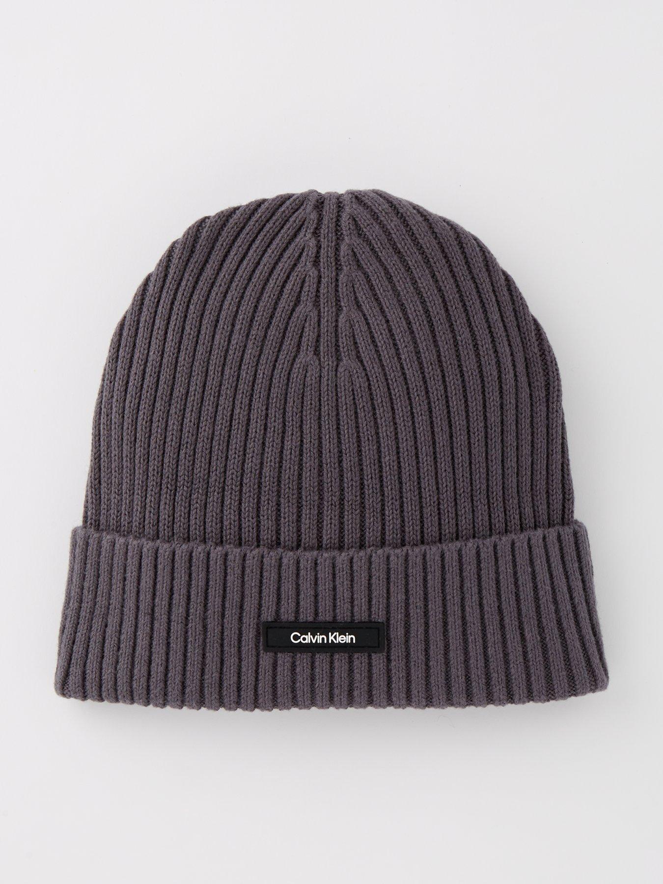 undefined Classic Cotton Tab Logo Rib Beanie - Grey